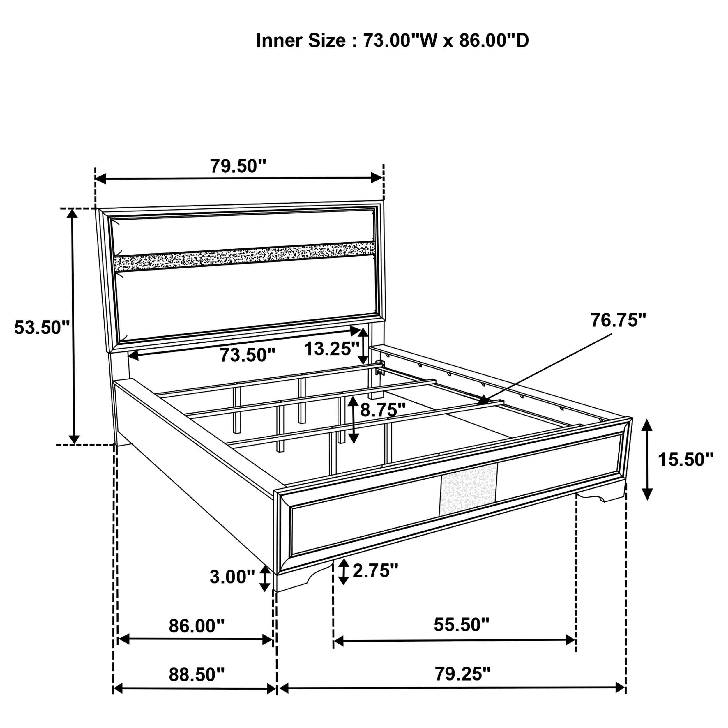 Miranda Wood Panel Bed