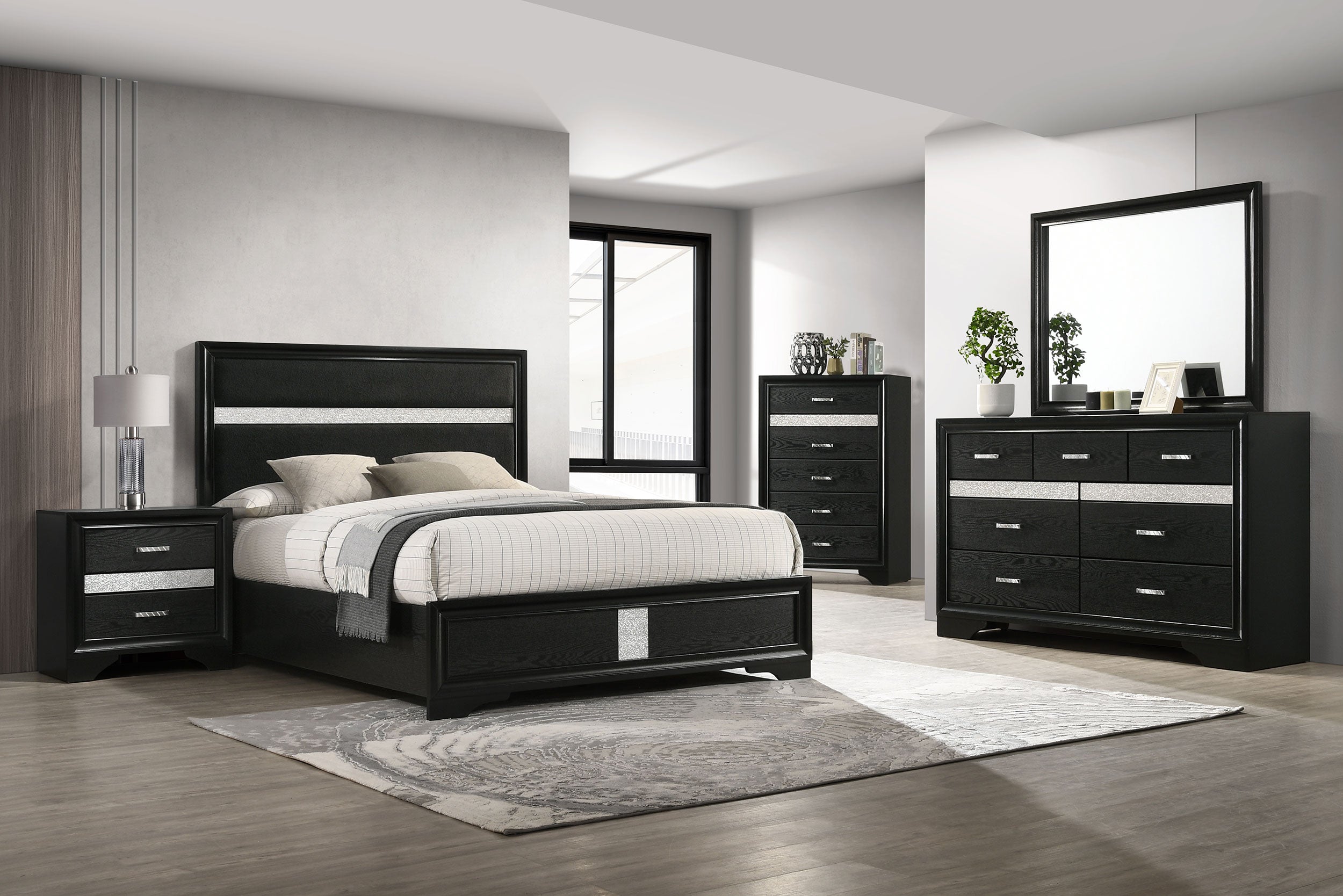 Miranda Wood Panel Bed