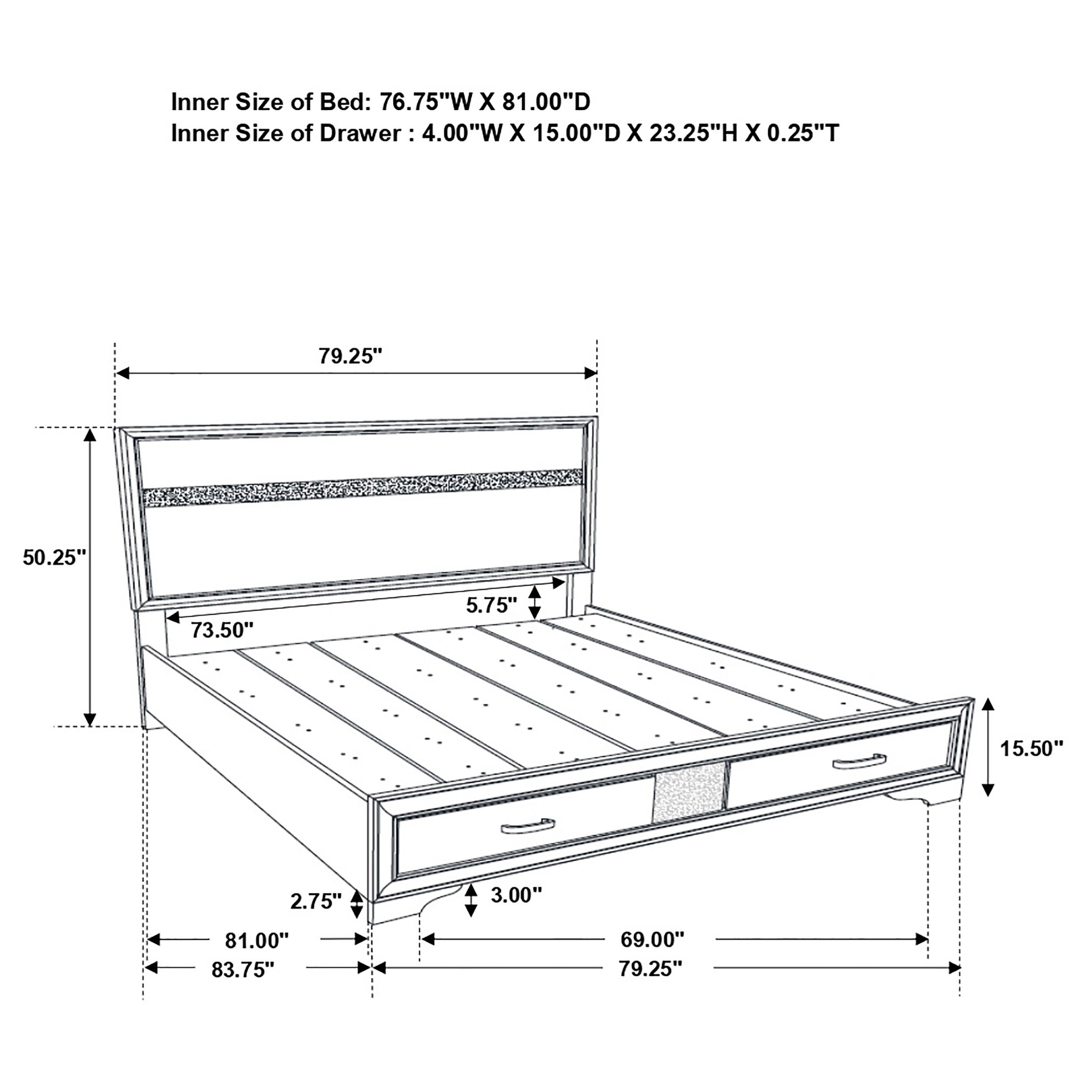 Miranda Wood Panel Storage Bed