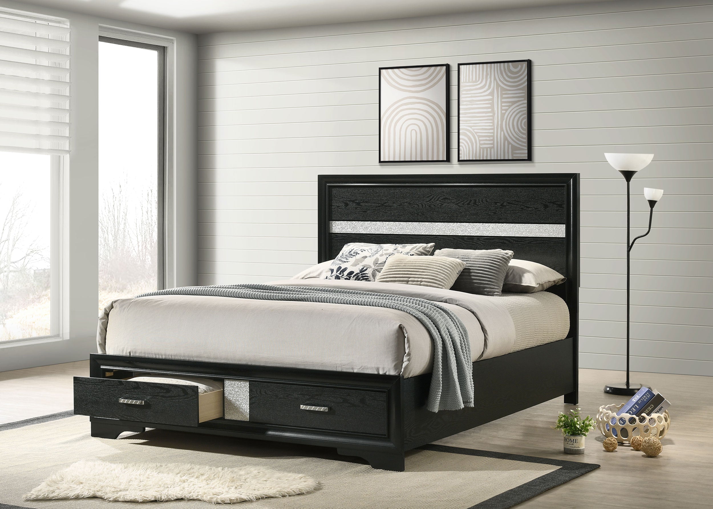 Miranda Wood Panel Storage Bed