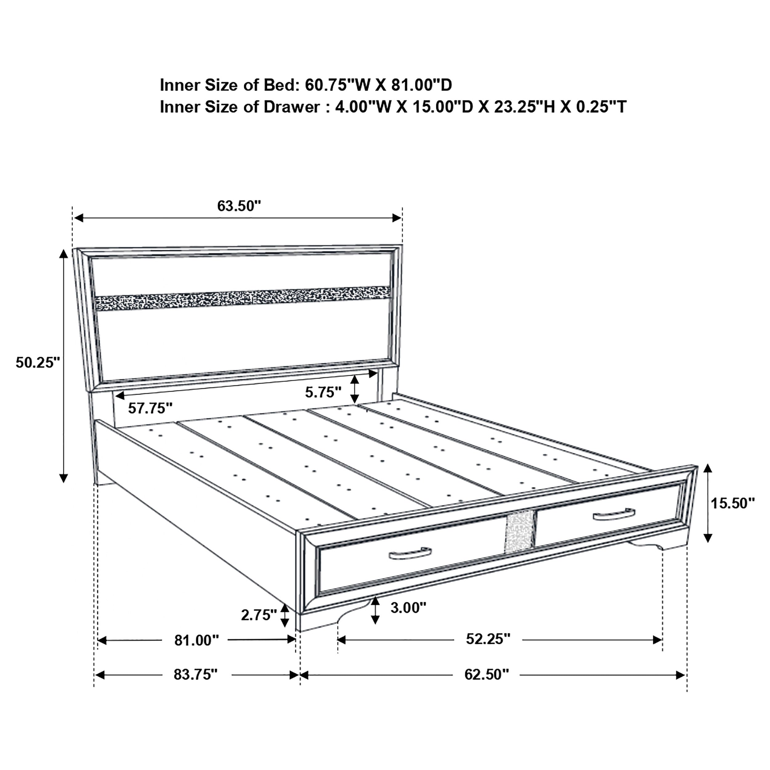 Miranda Wood Panel Storage Bed