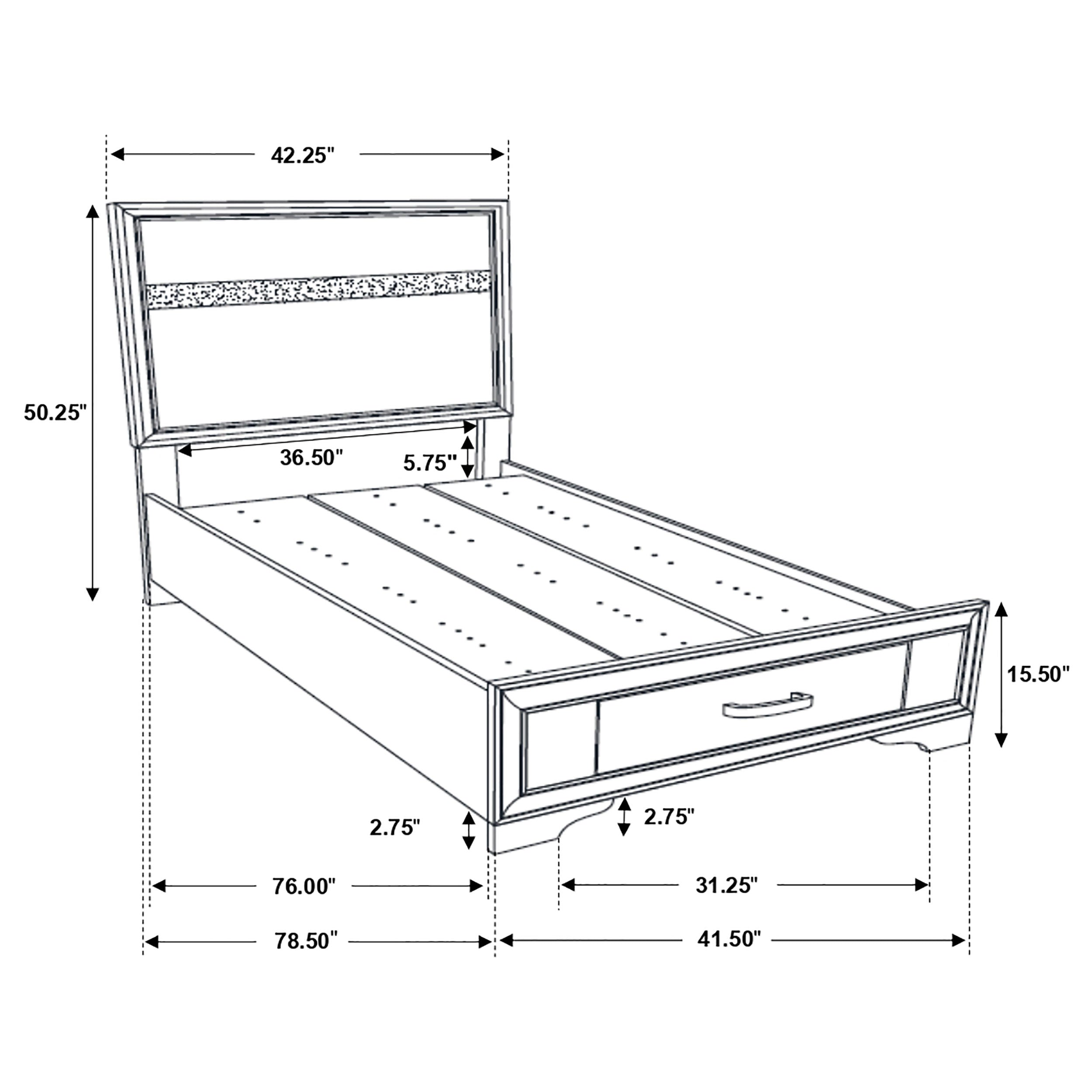 Miranda Wood Panel Storage Bed