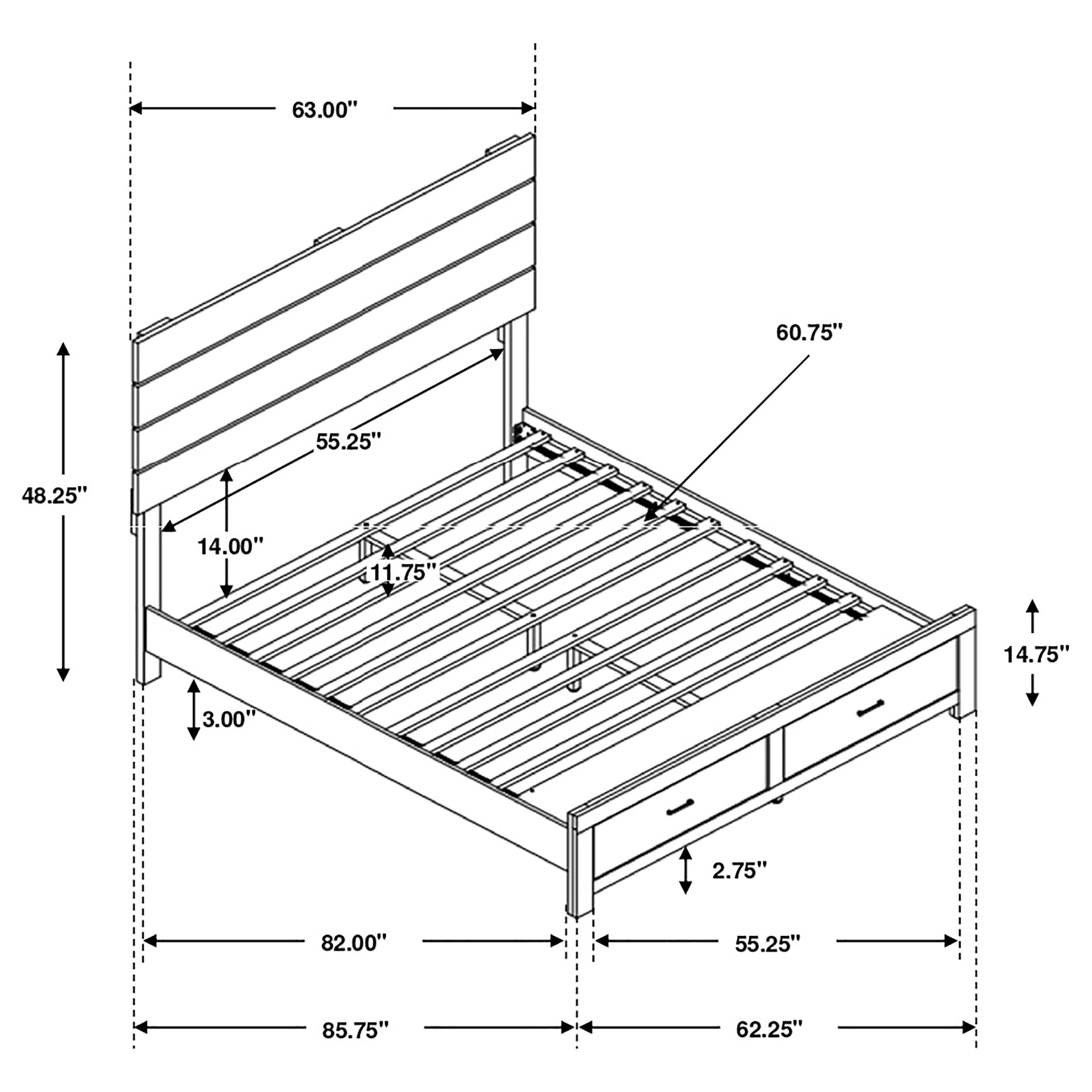 Brantford Wood Panel Storage Bed