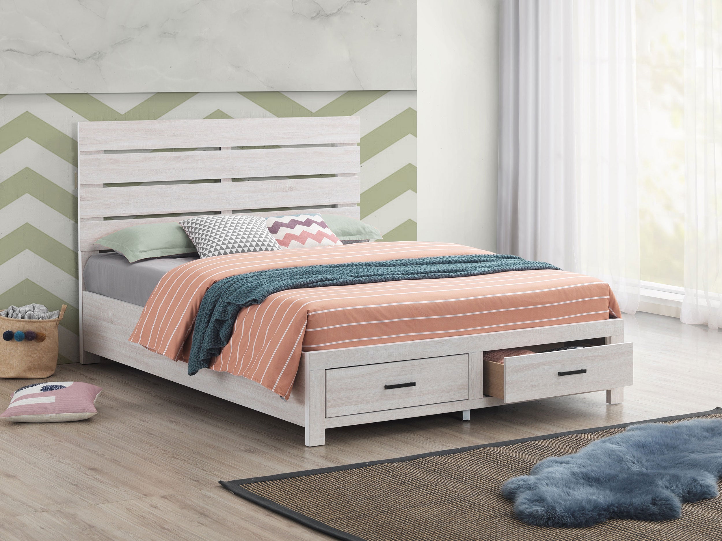 Brantford Wood Panel Storage Bed