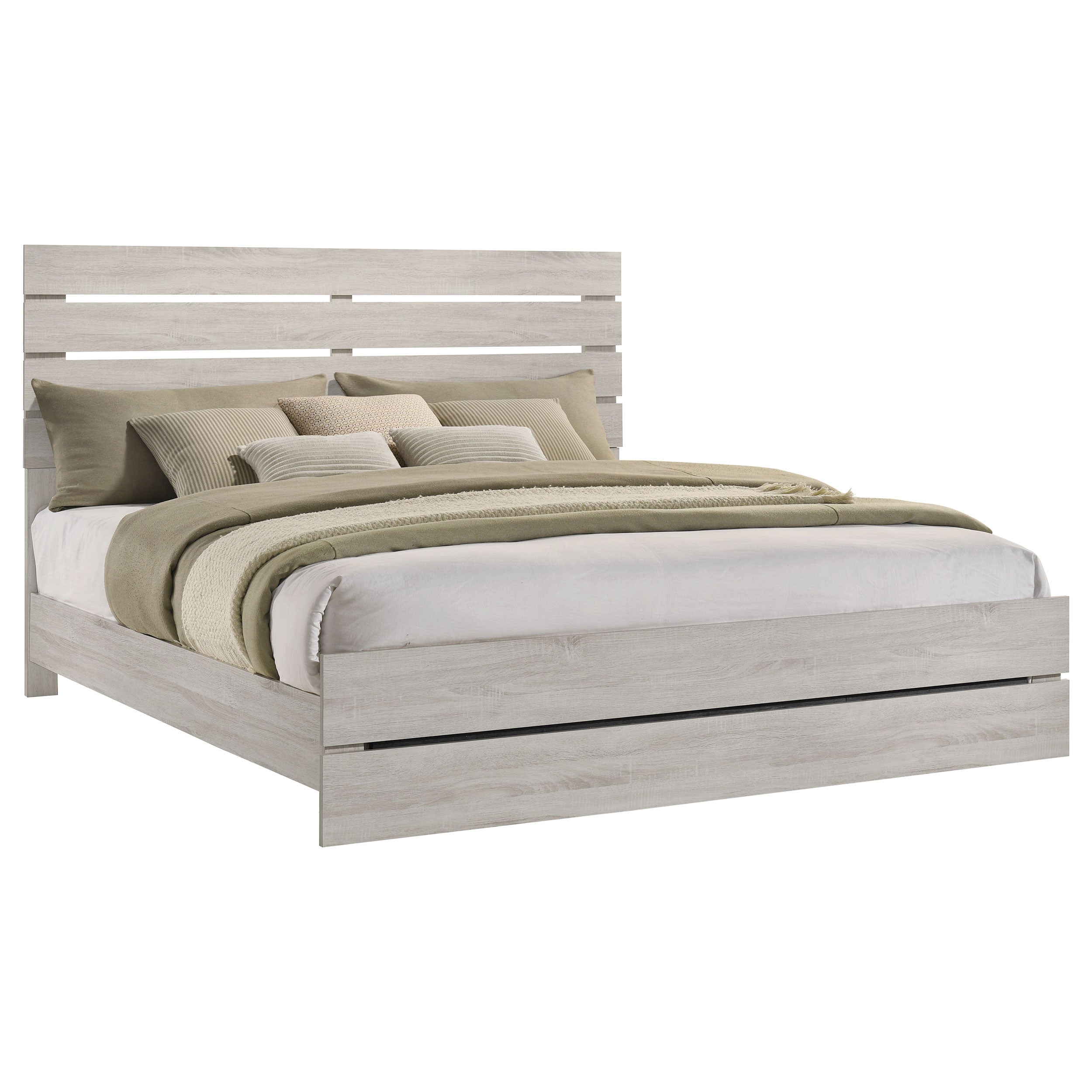 Brantford Wood Panel Bed - Eastern King In Coastal White