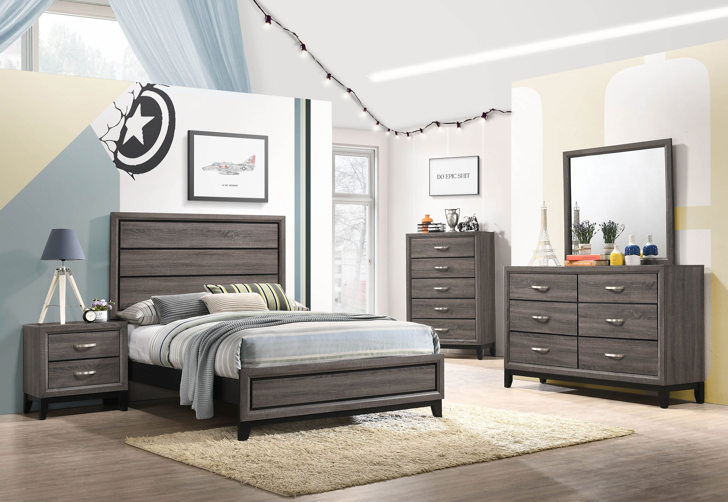 Watson Wood Panel Bed
