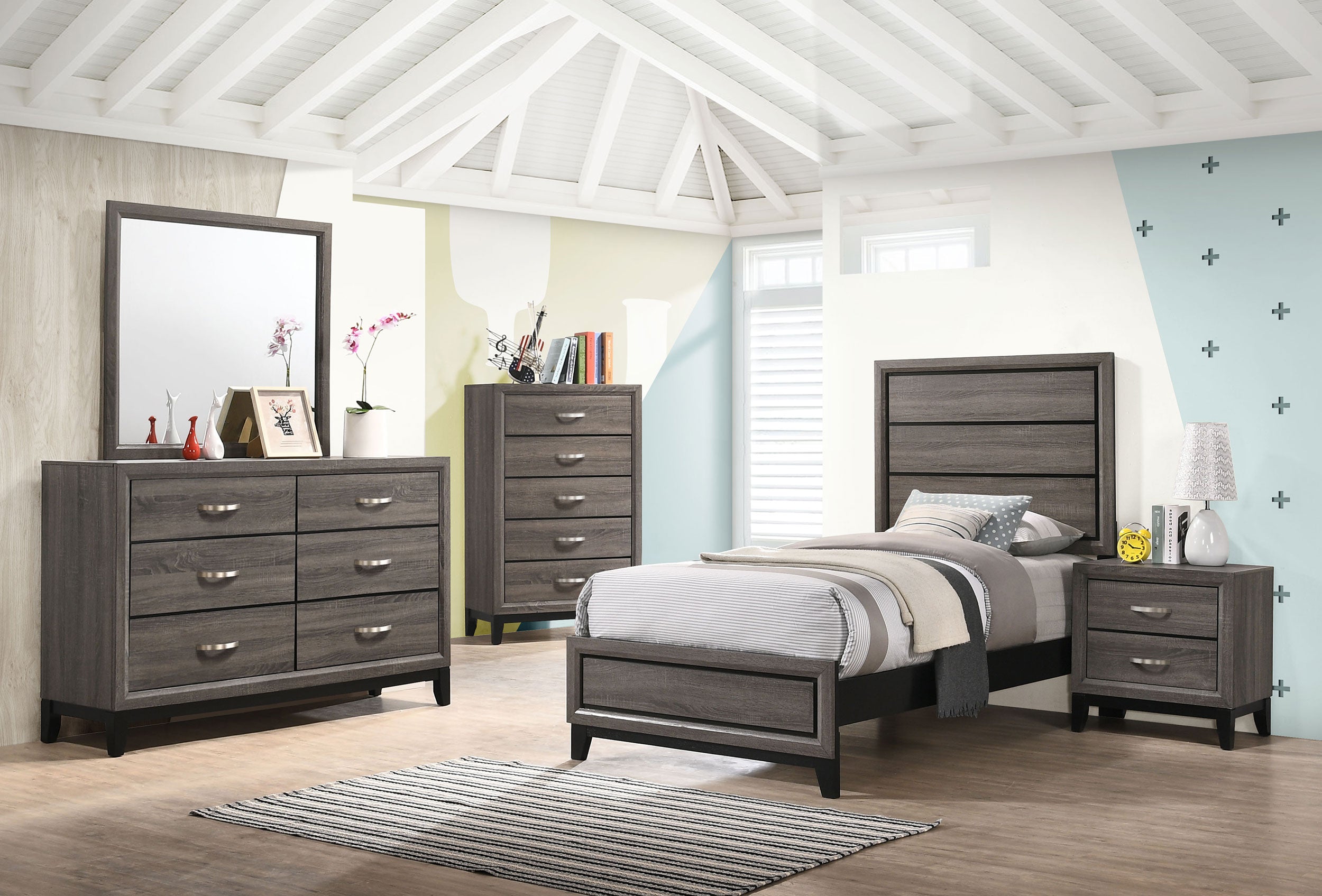 Watson Wood Panel Bed