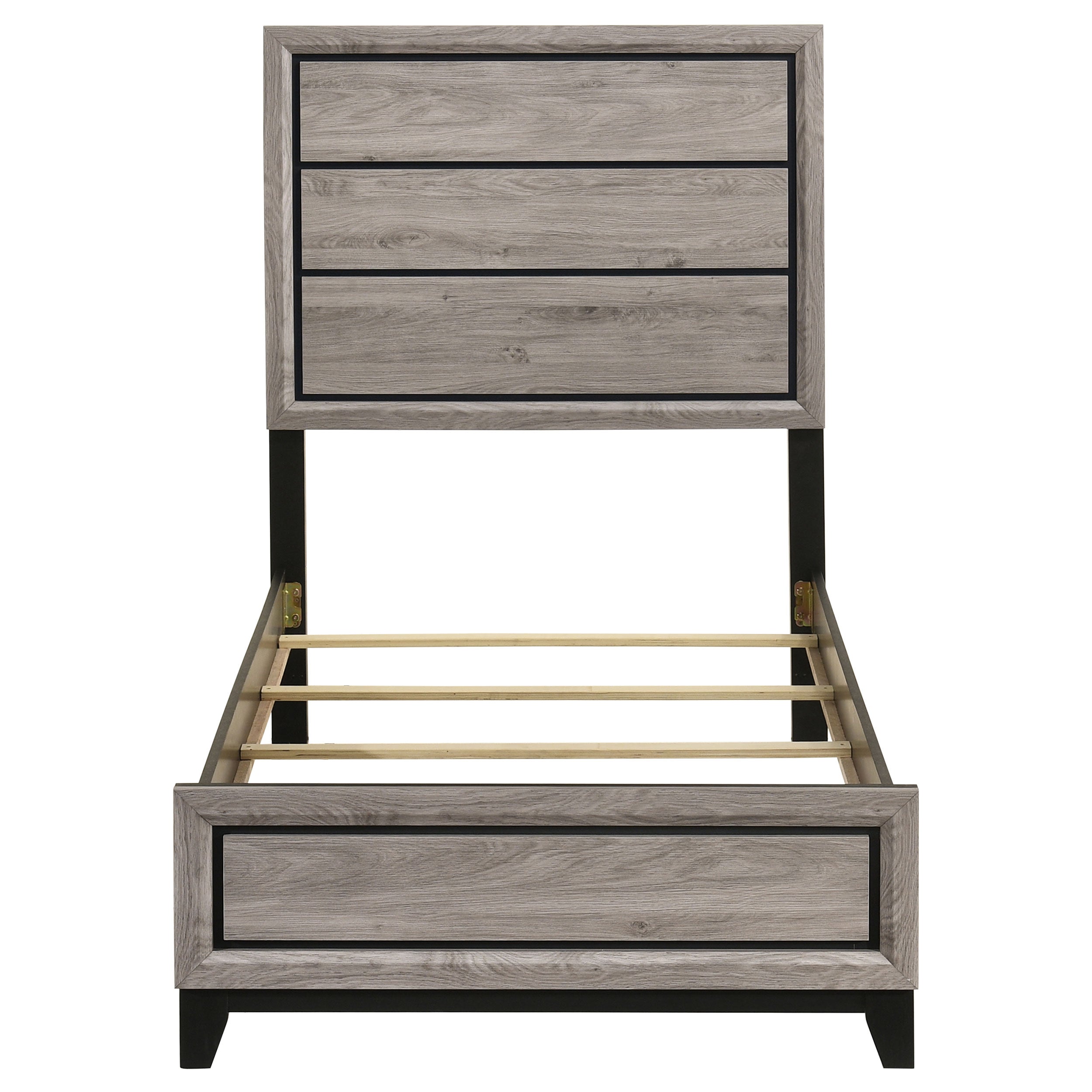 Valen Wood Twin Panel Bed Light Taupe