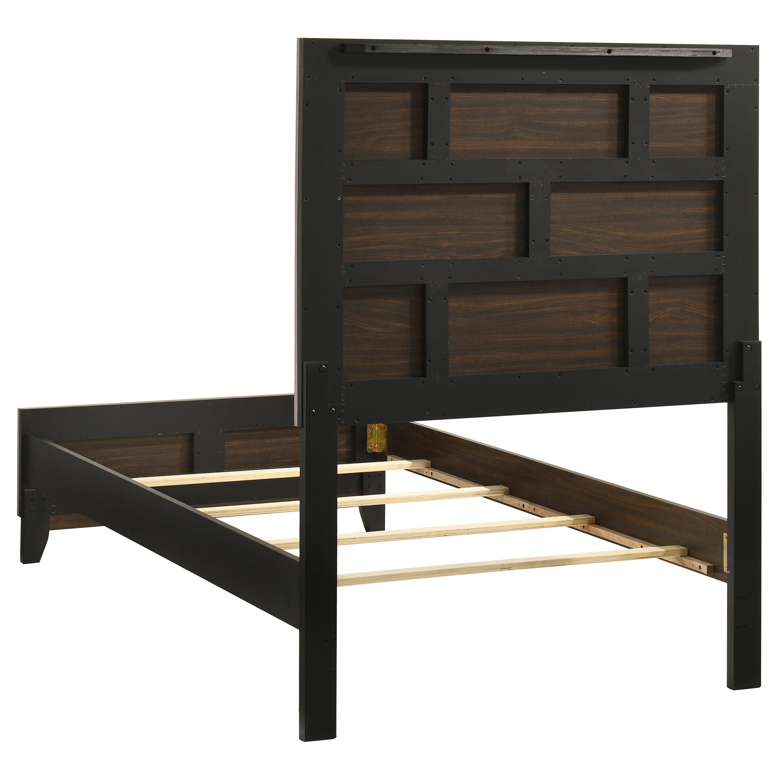 Valen Wood Twin Panel Bed Light Taupe