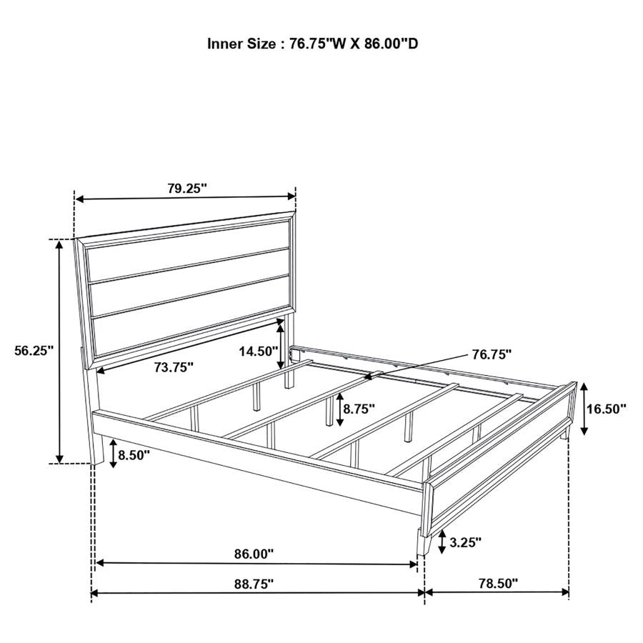Valen Wood California King Panel Bed In Light Taupe