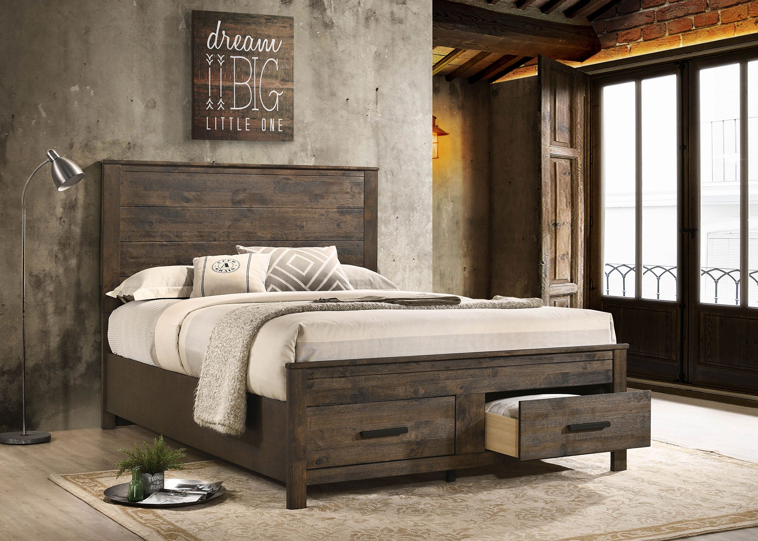 Woodmont Wood Panel Storage Bed