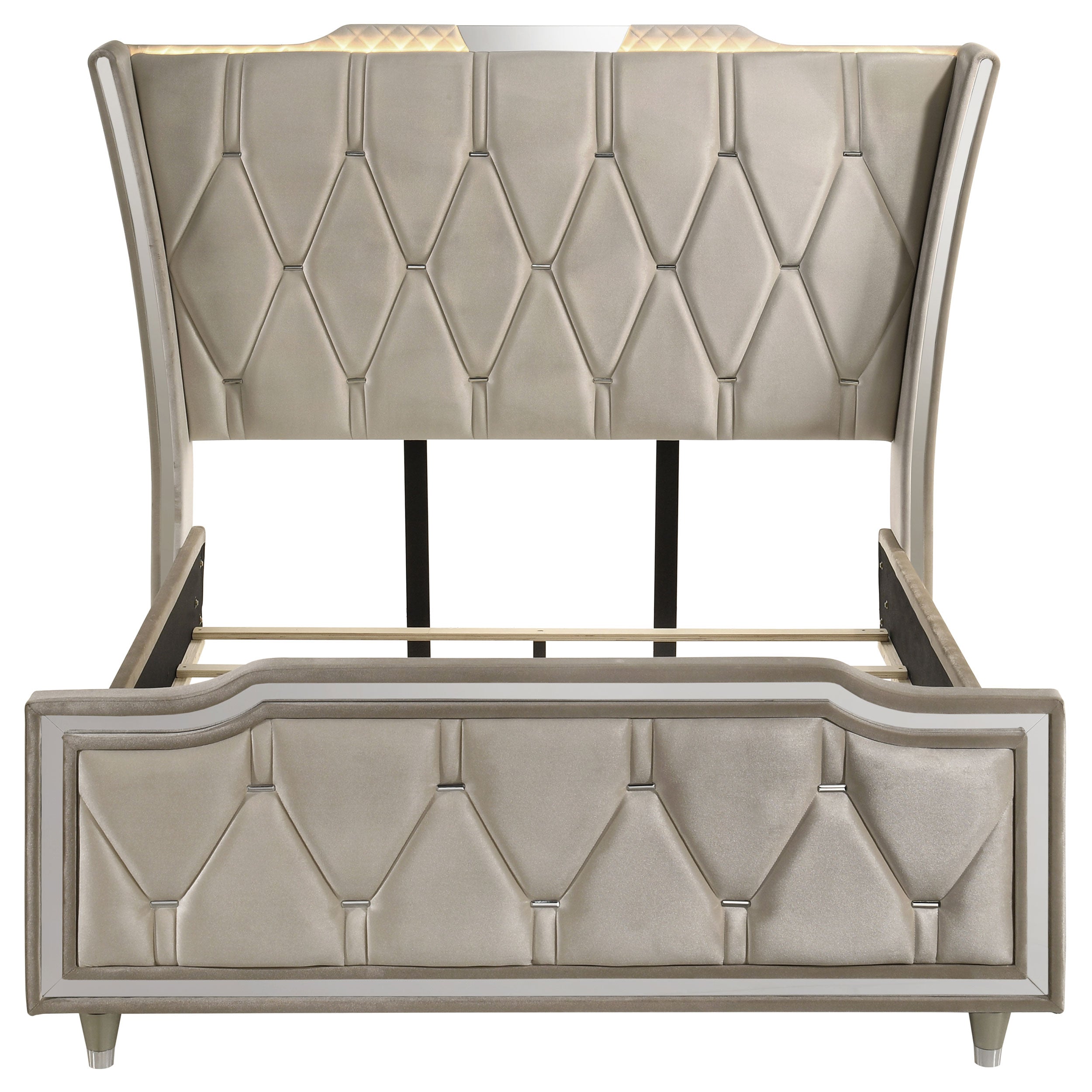 Lorient Upholstered LED Wingback Bed