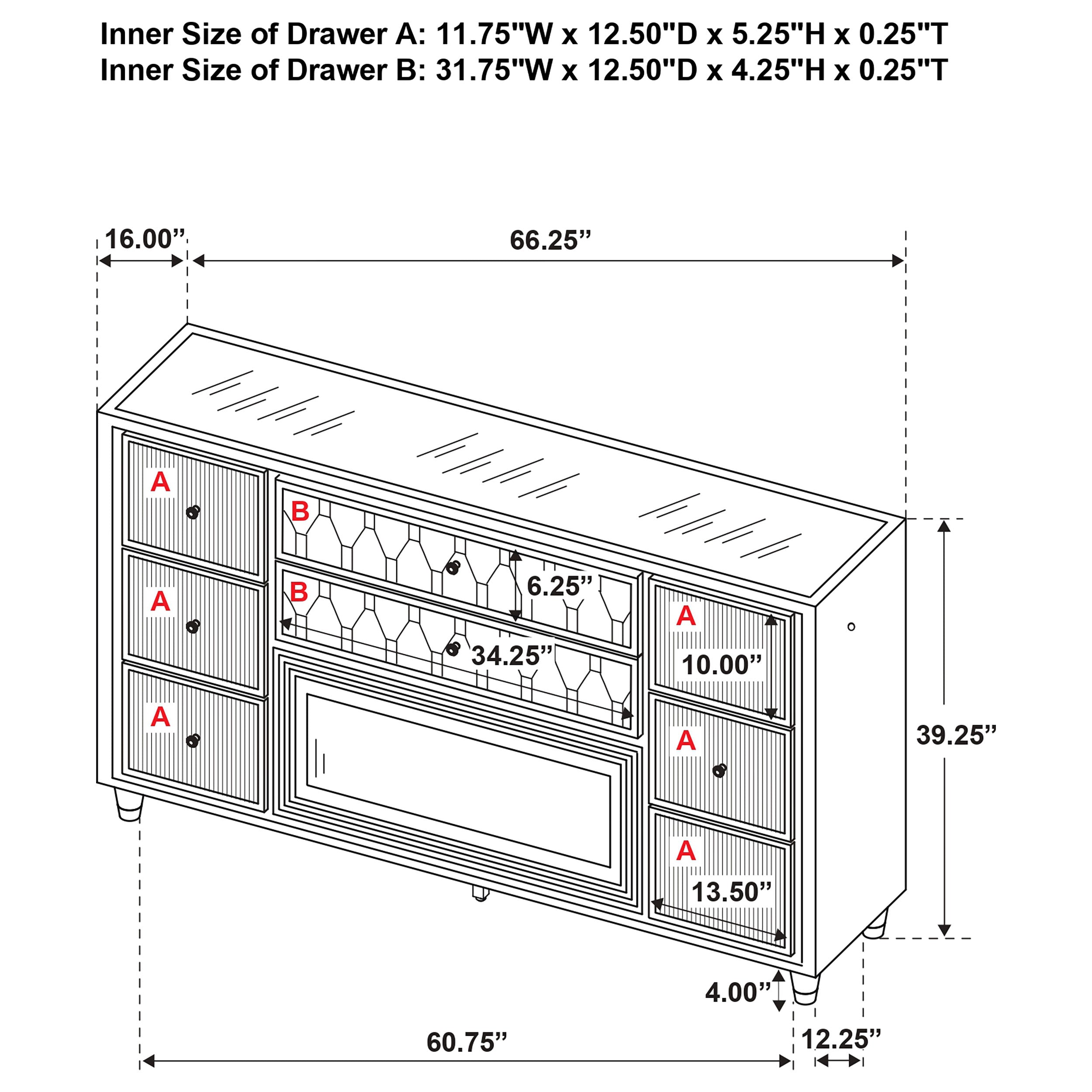 Lorient LED Flame Box Dresser