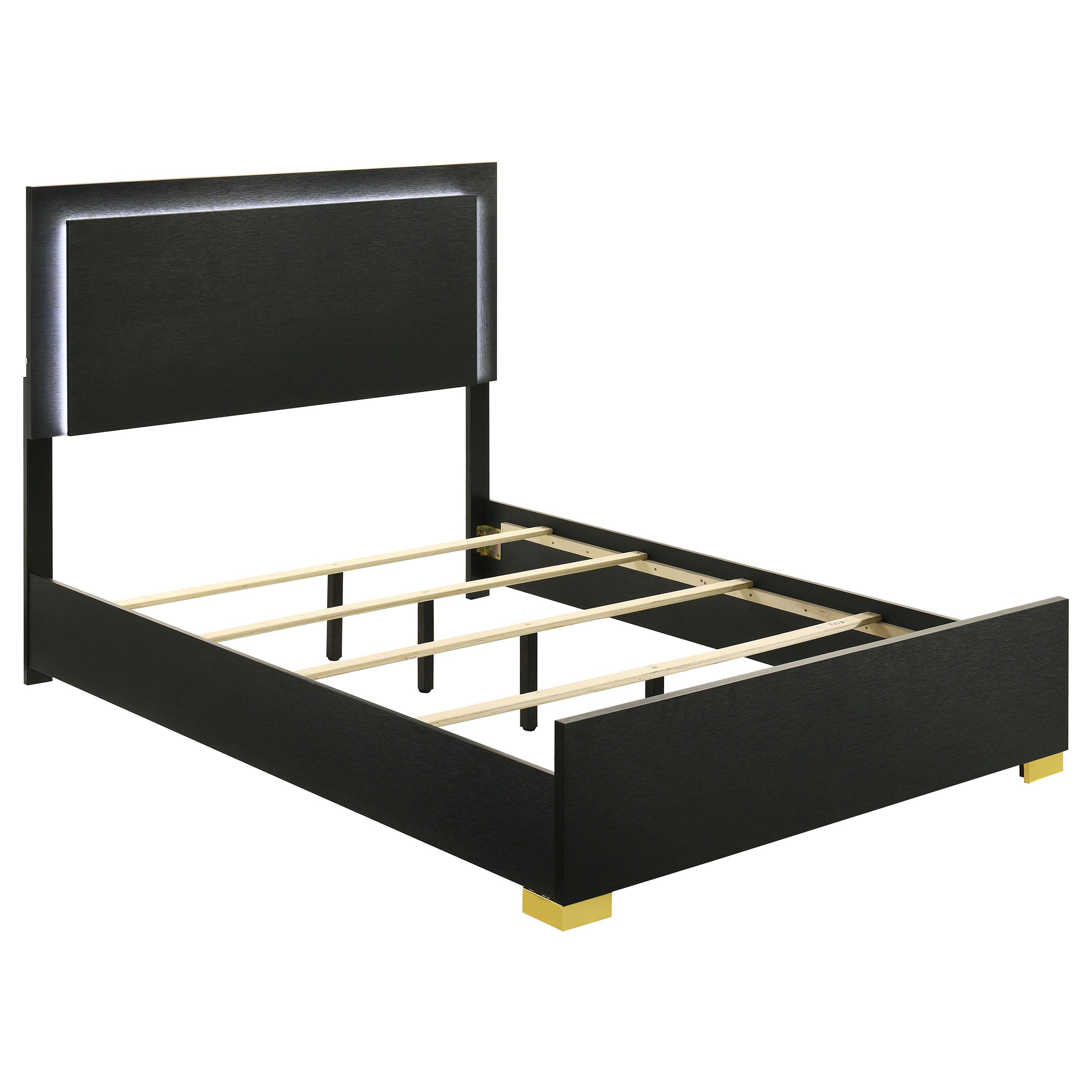 Marceline Wood LED Panel Bed