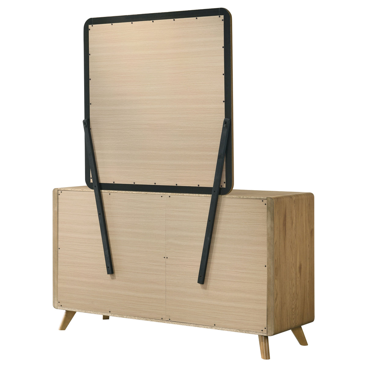 Bennett 6-drawer Dresser with Mirror Light Oak