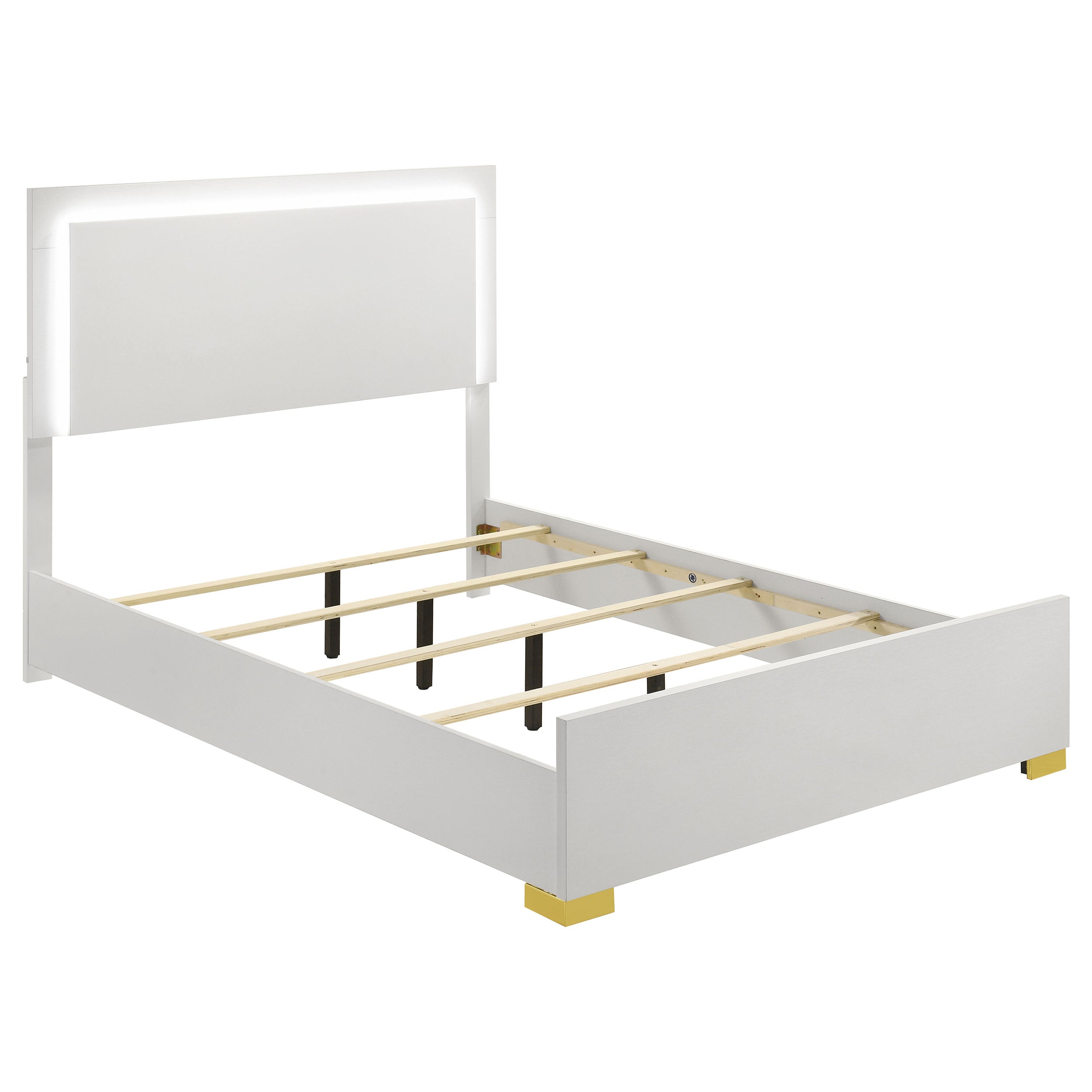 Marceline Wood LED Panel Bed