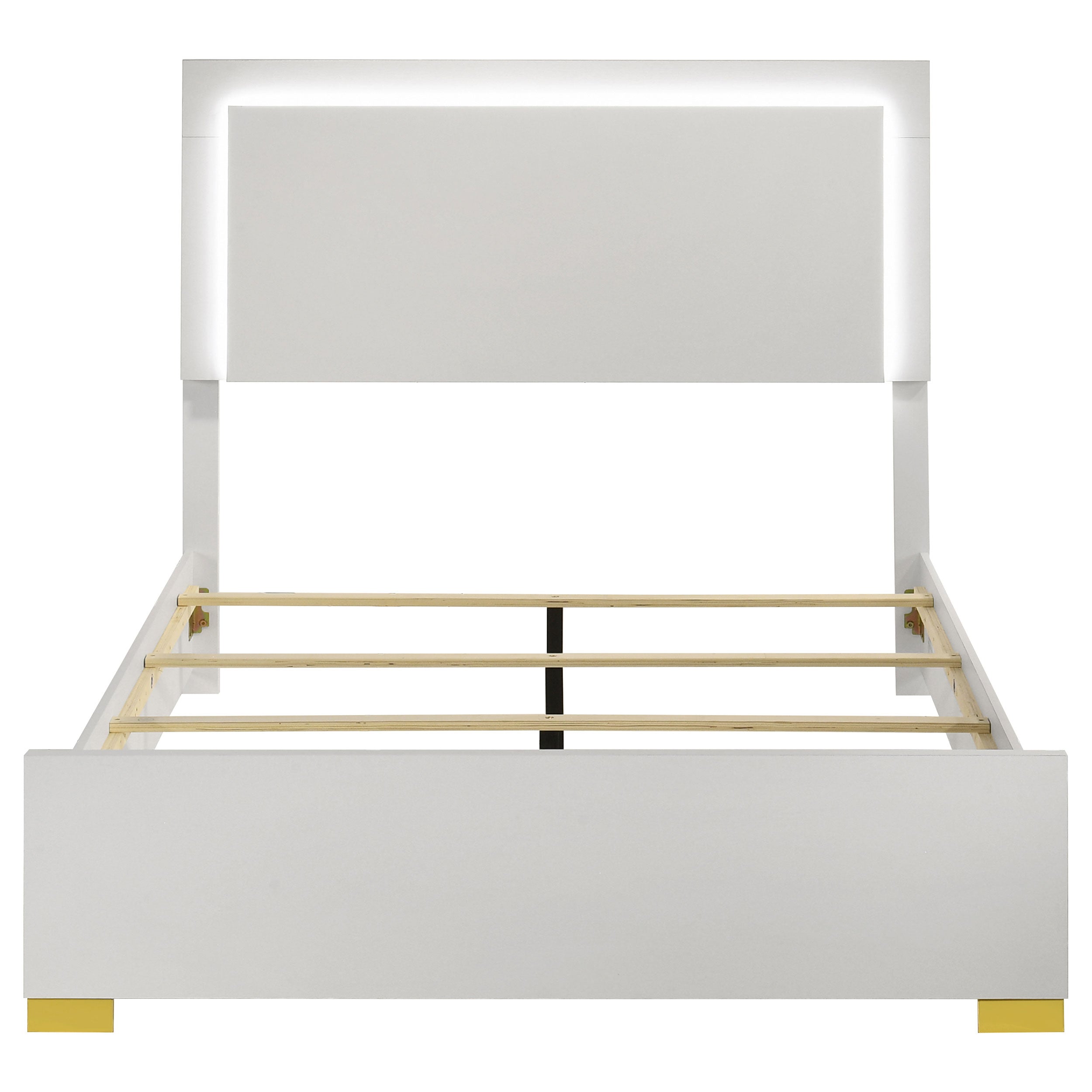 Marceline Wood LED Panel Bed
