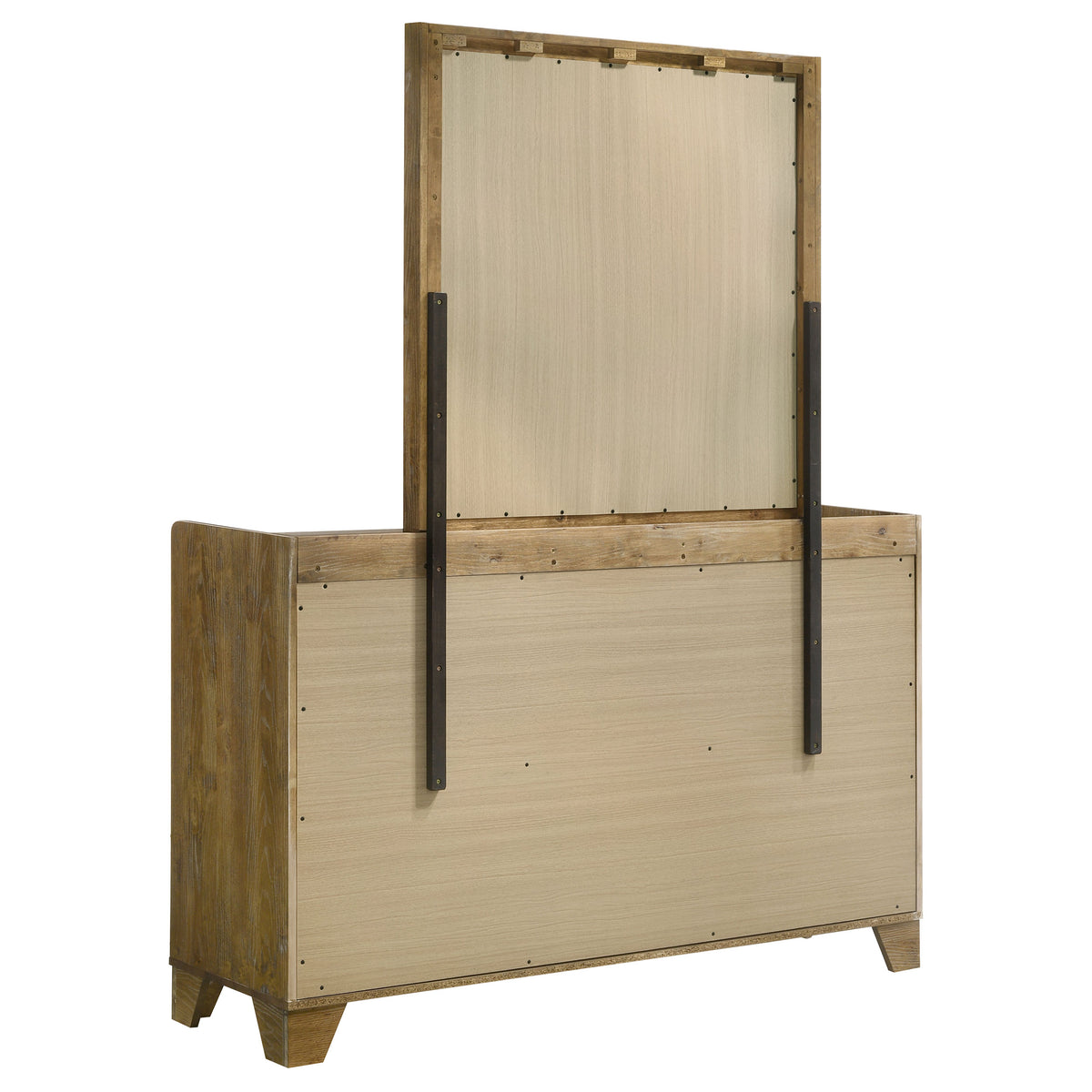 Henderson 6-drawer Dresser with Mirror Medium Oak