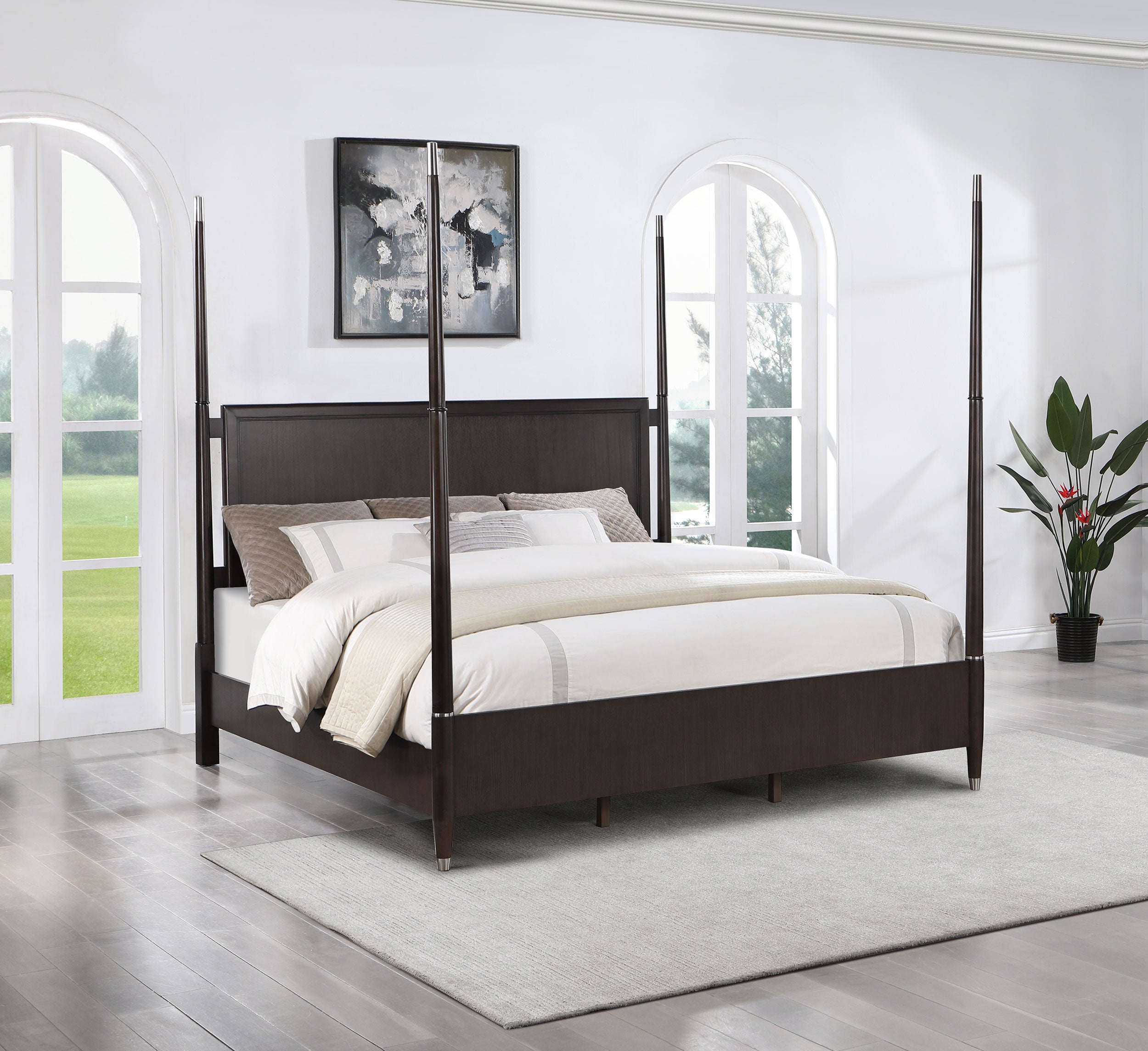Emberlyn Wood Four-Poster Bed