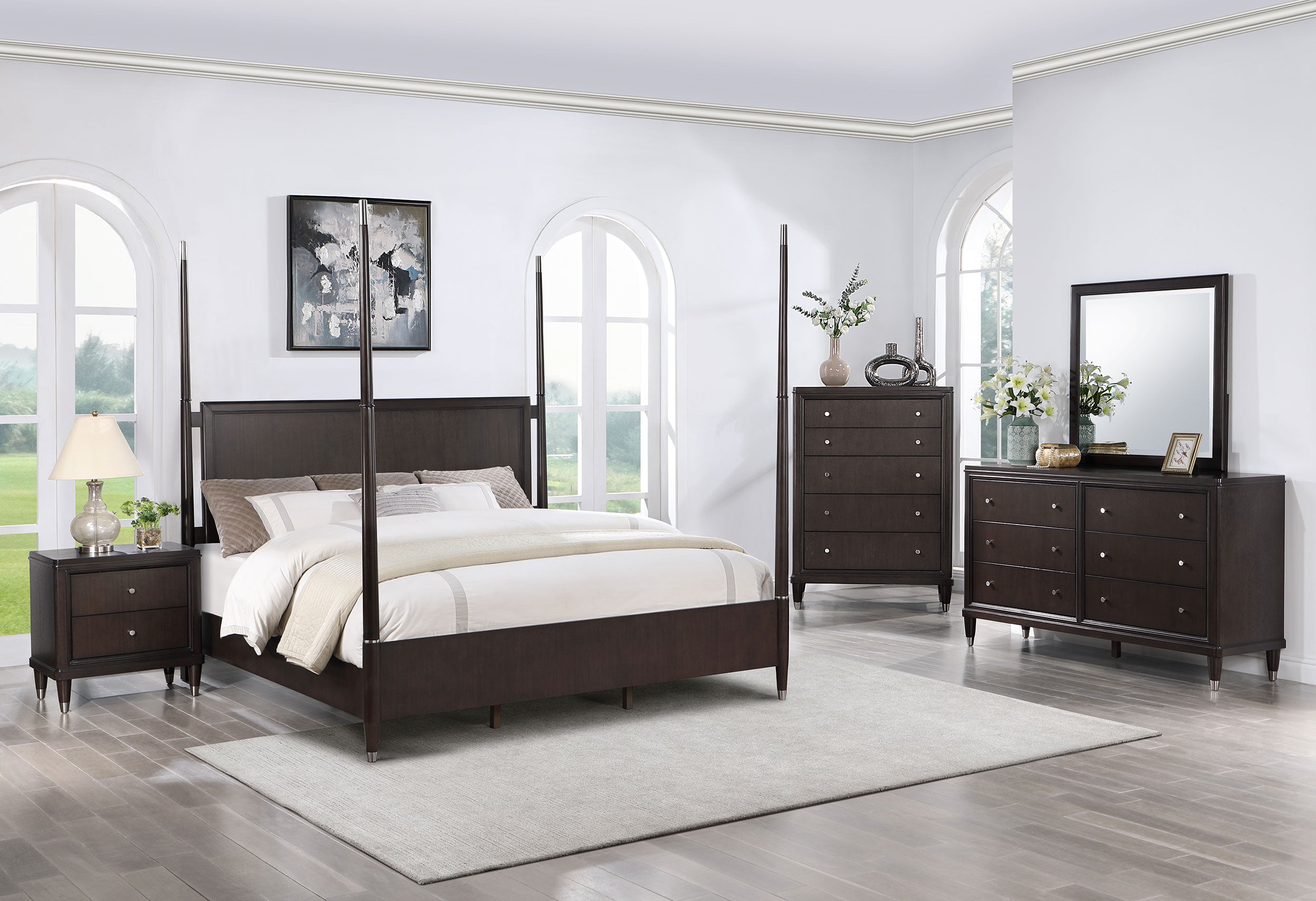 Emberlyn Wood Four-Poster Bed