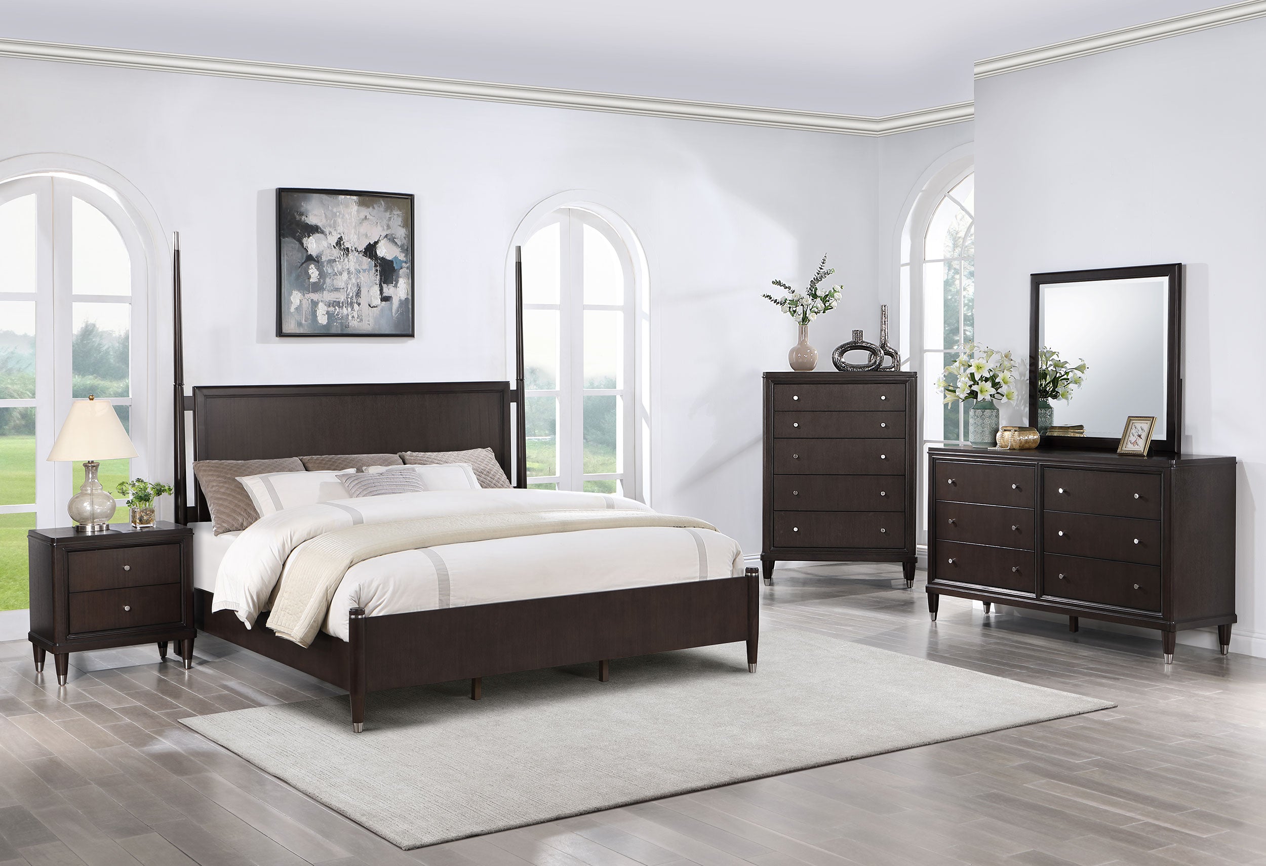 Emberlyn Wood Four-Poster Bed
