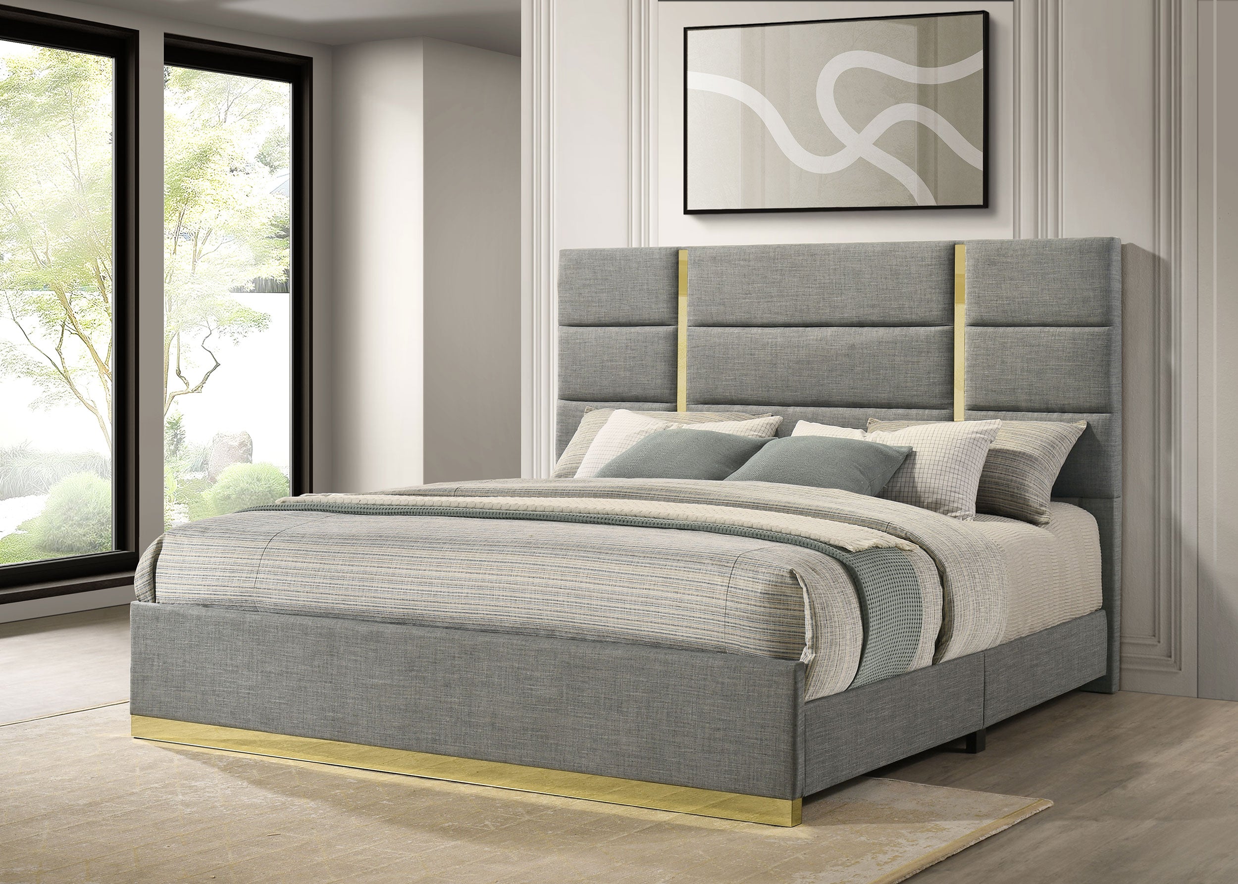 Ines Upholstered Panel Bed