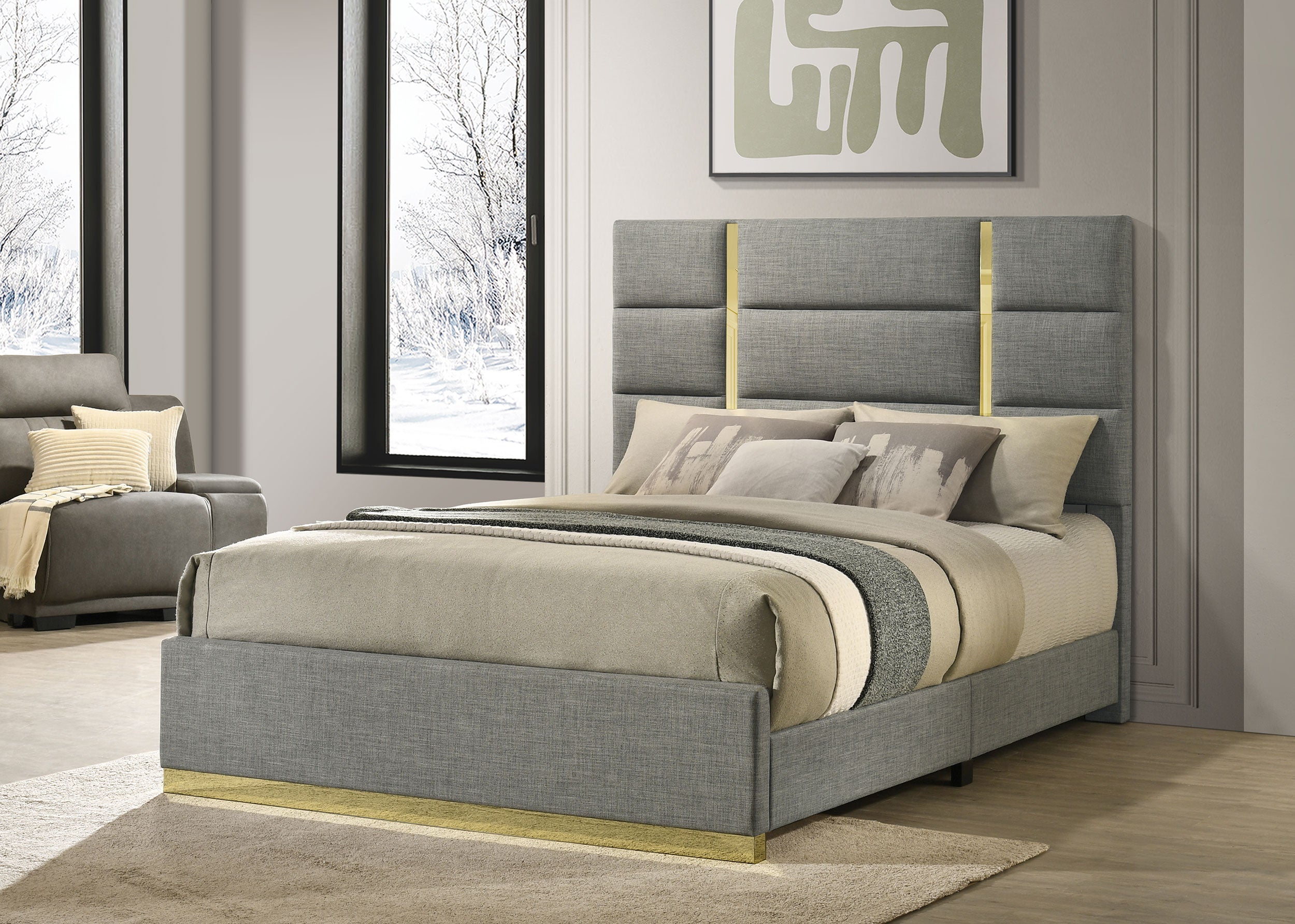 Ines Upholstered Panel Bed
