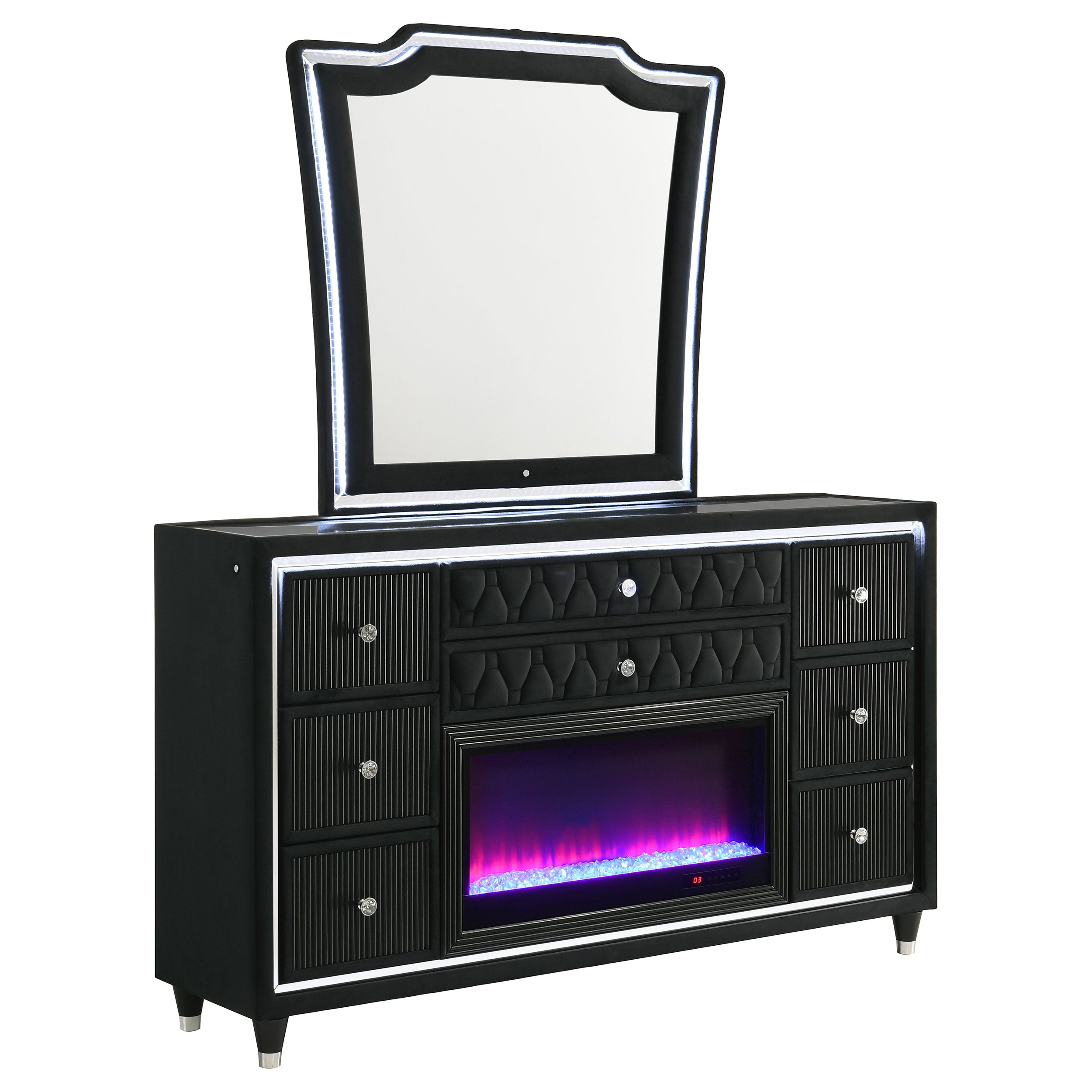 Lorient Flame Box Dresser with Mirror