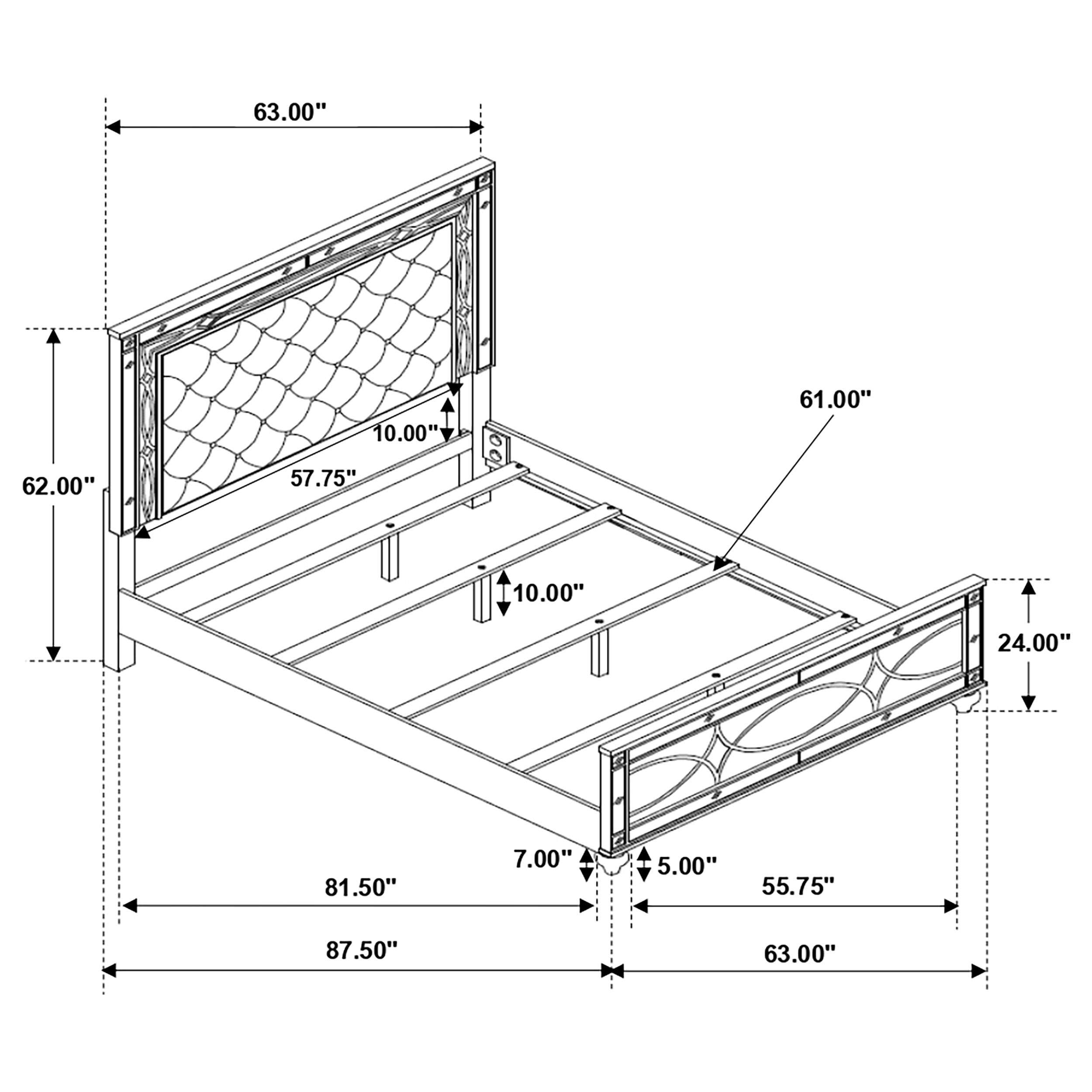 Gunnison Wood LED Panel Bed