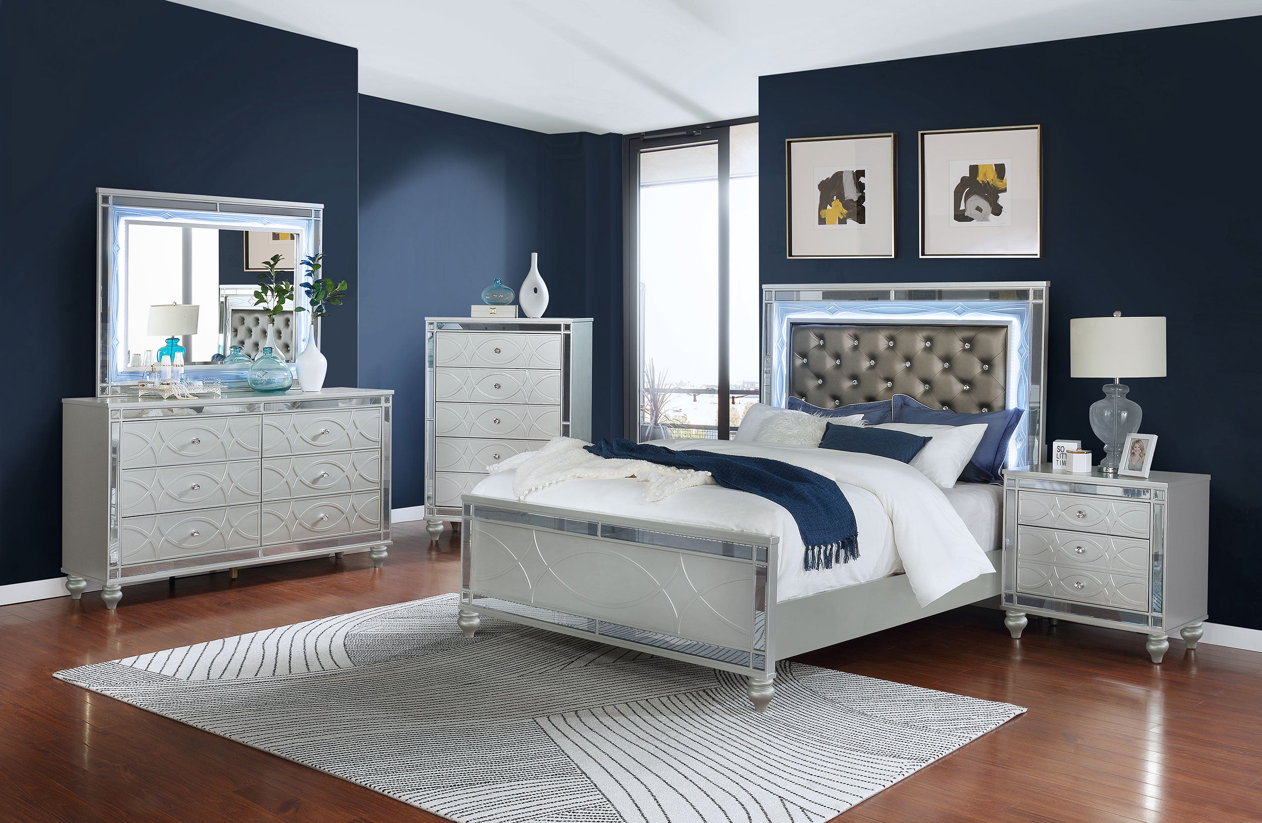 Gunnison Wood LED Panel Bed