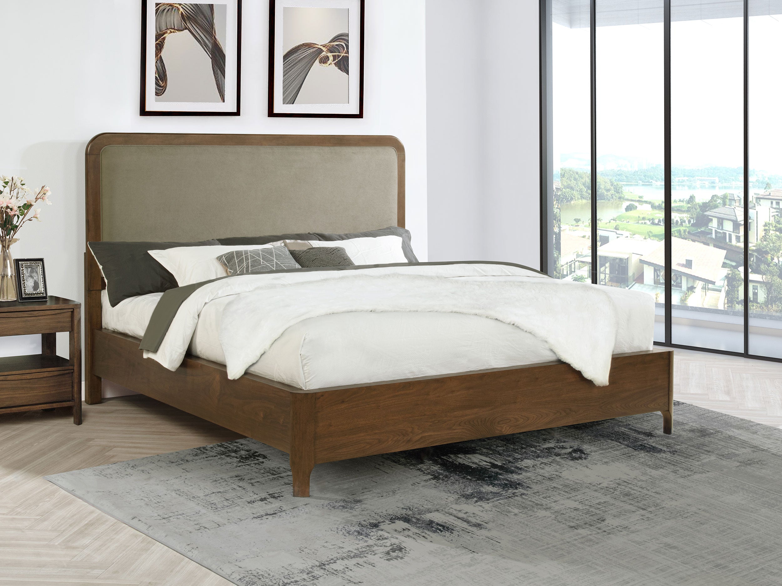 Maderia Wood Panel Bed