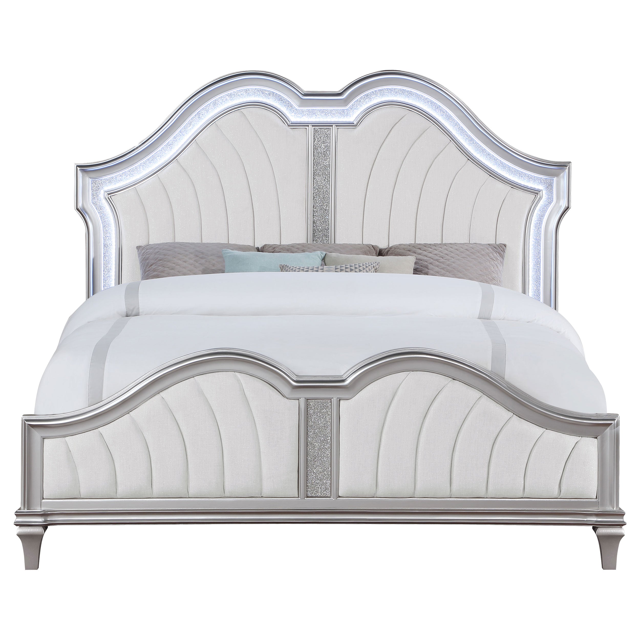 Evangeline Wood LED Panel Bed