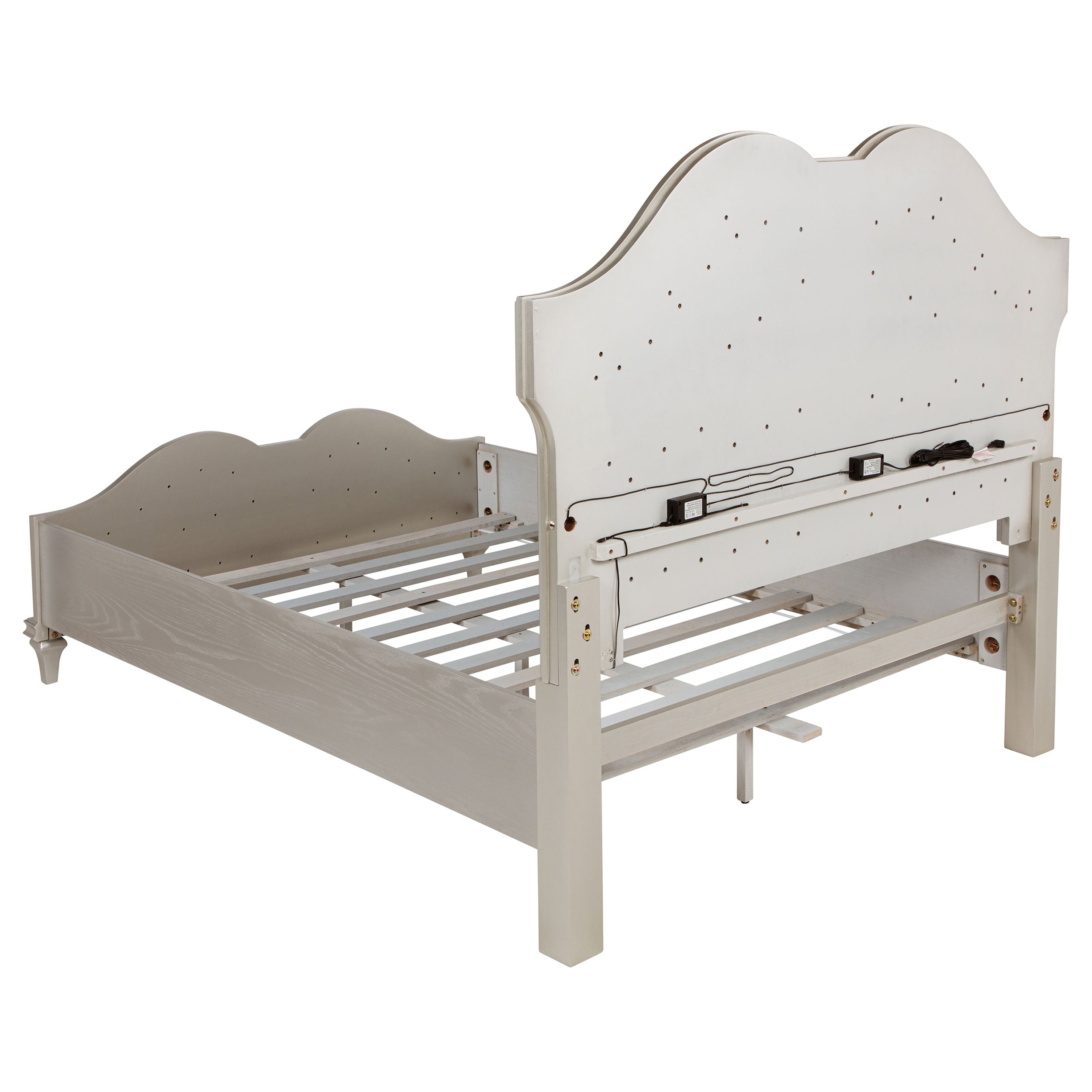 Evangeline Wood LED Panel Bed