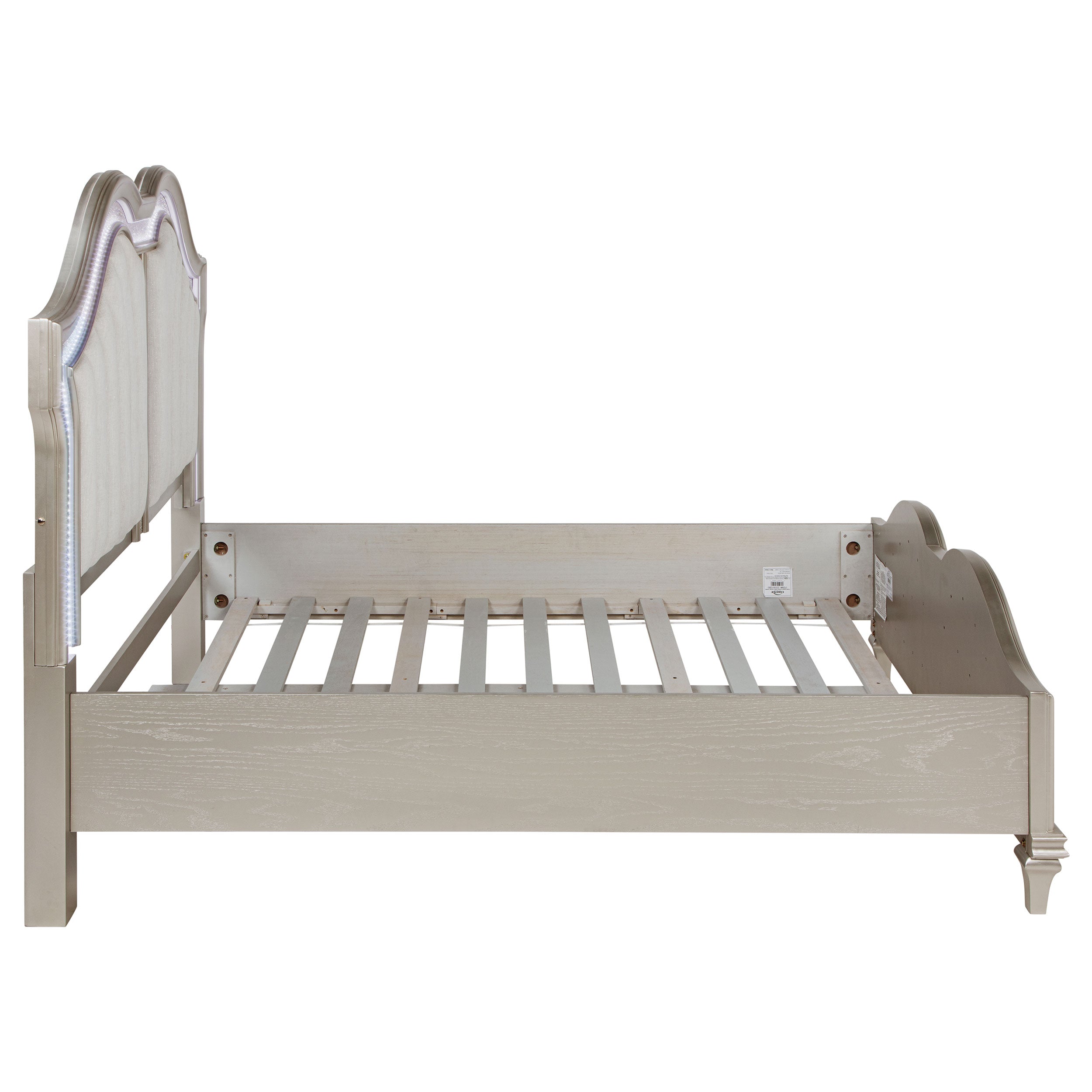 Evangeline Wood LED Panel Bed