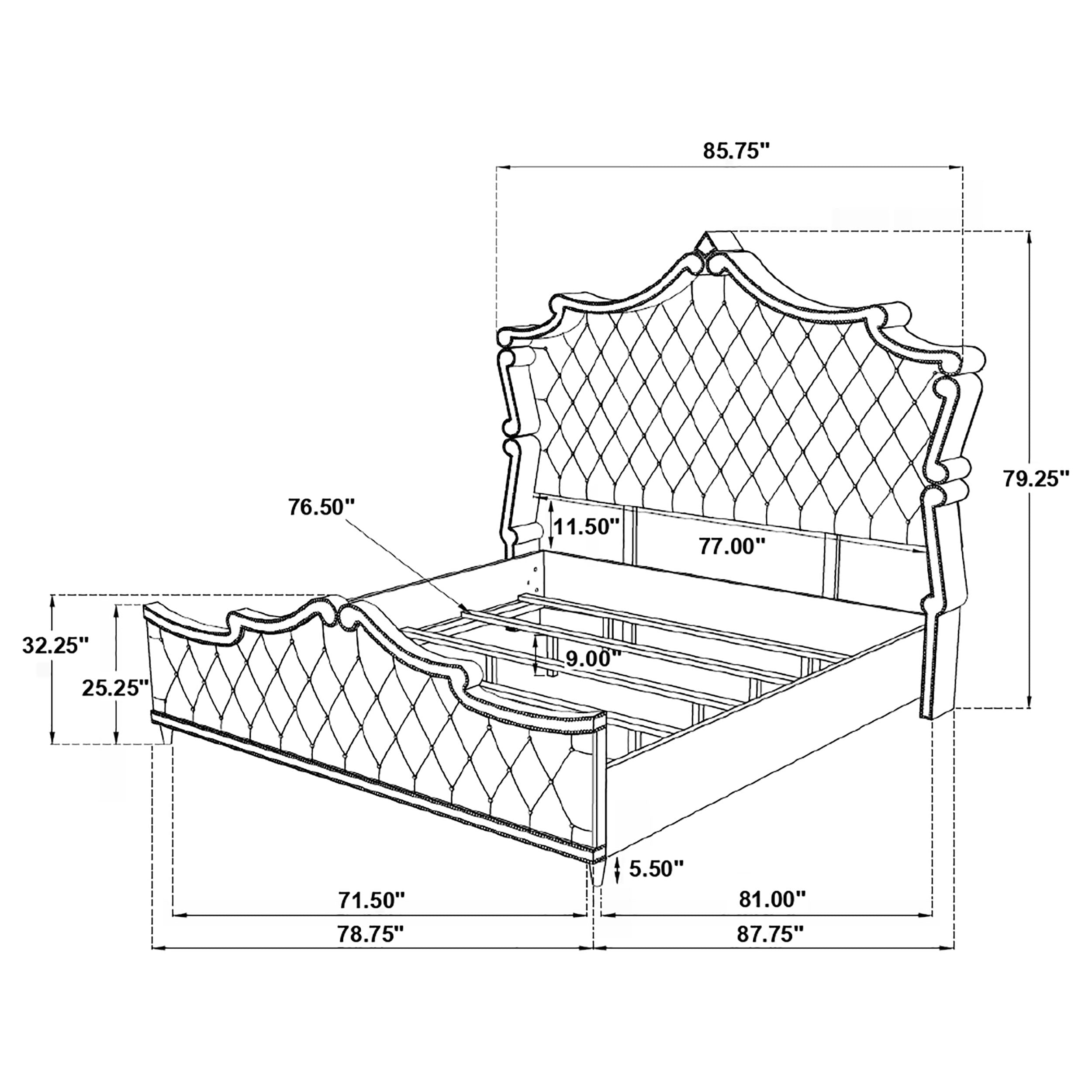 Antonella Upholstered Panel Bed