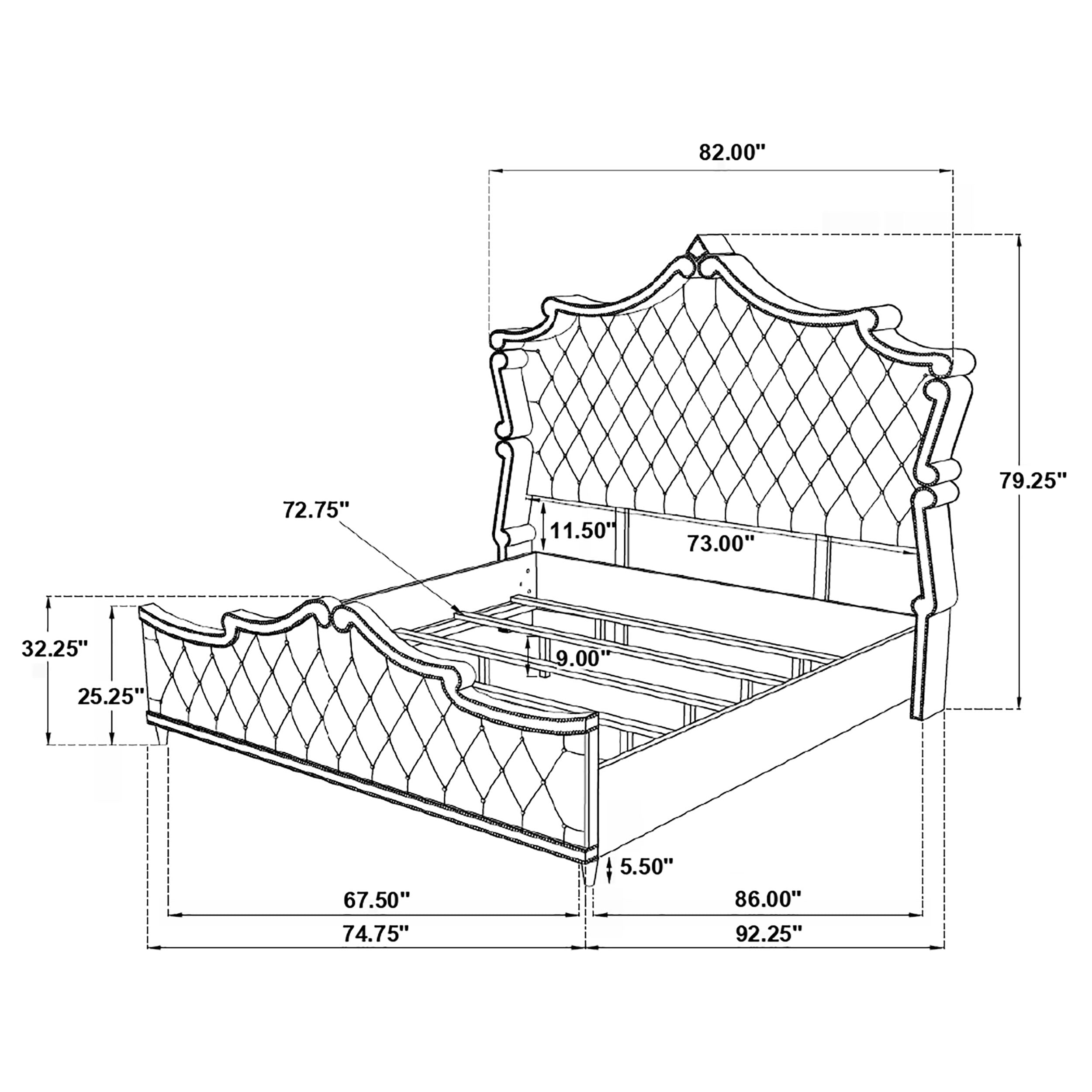Antonella Upholstered Panel Bed