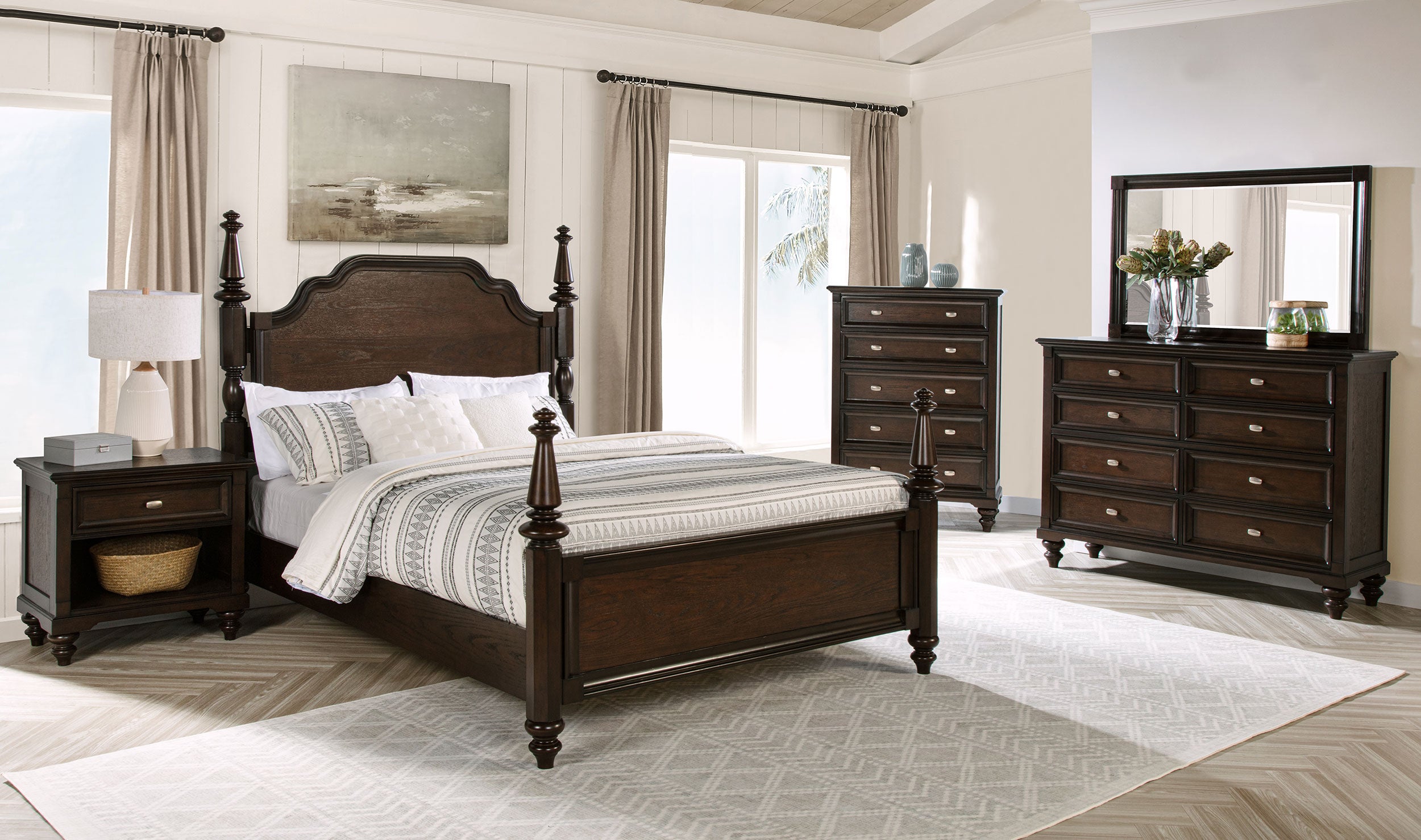 Andover Wood Four-Poster Bed