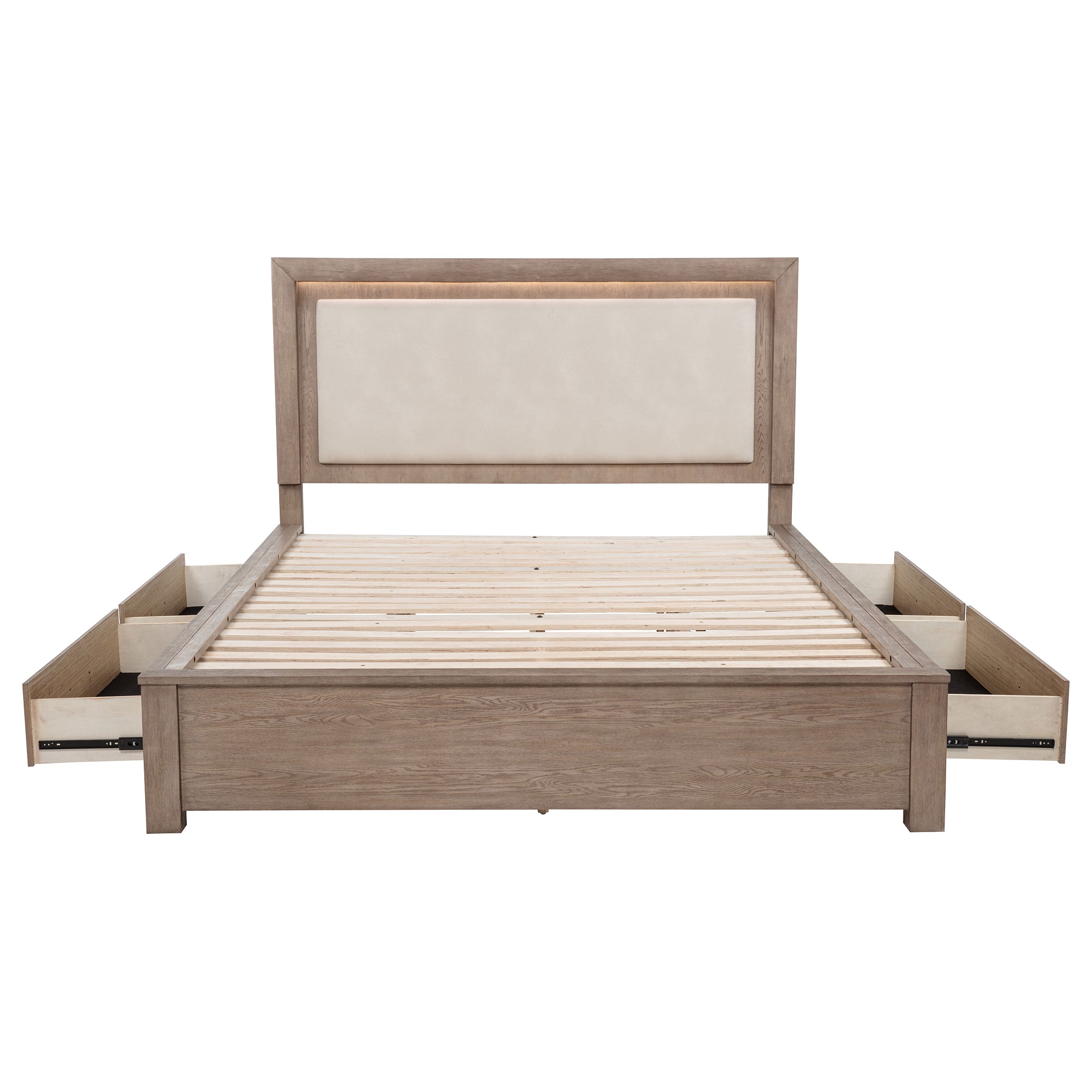 Kenora Wood LED Panel Storage Bed