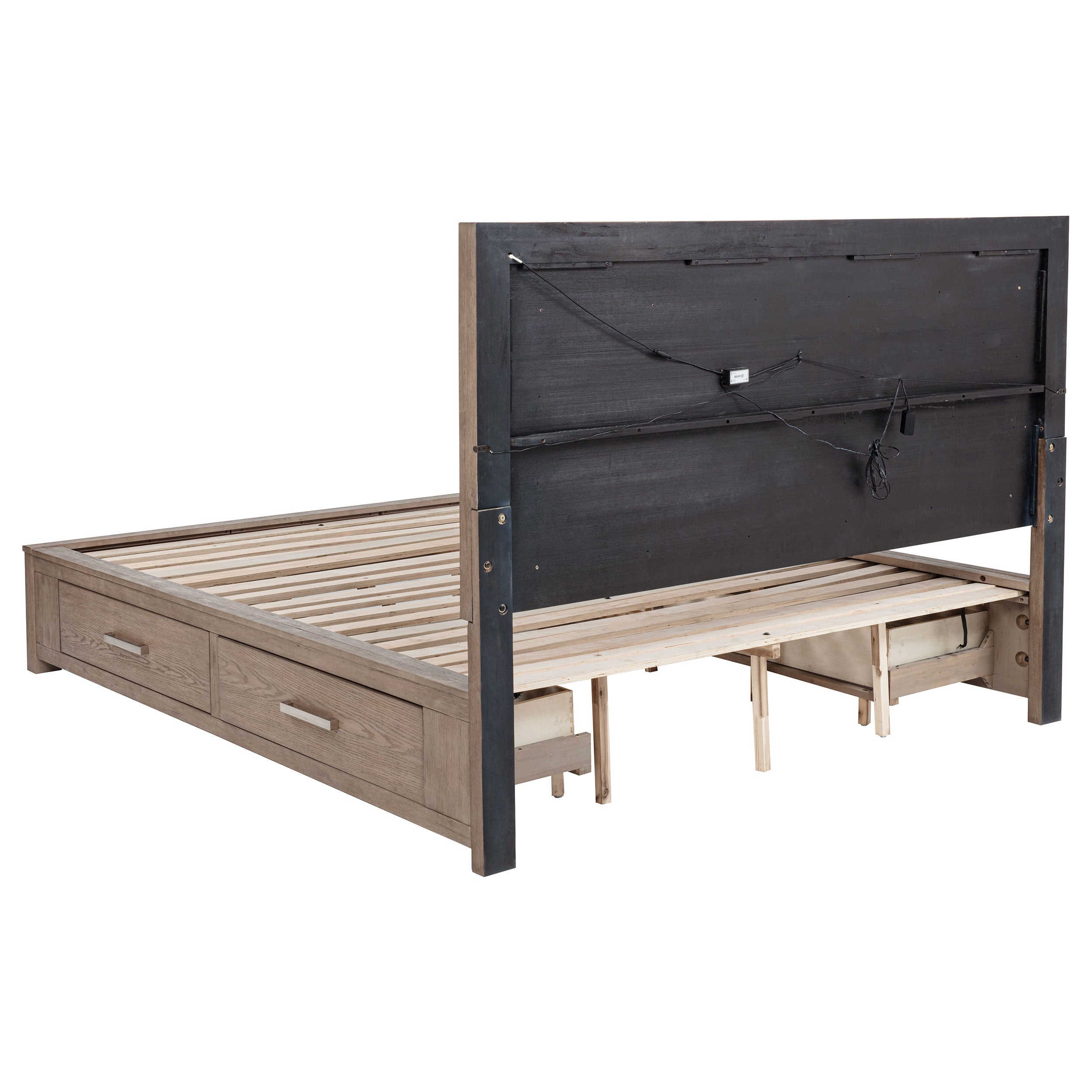 Kenora Wood LED Panel Storage Bed