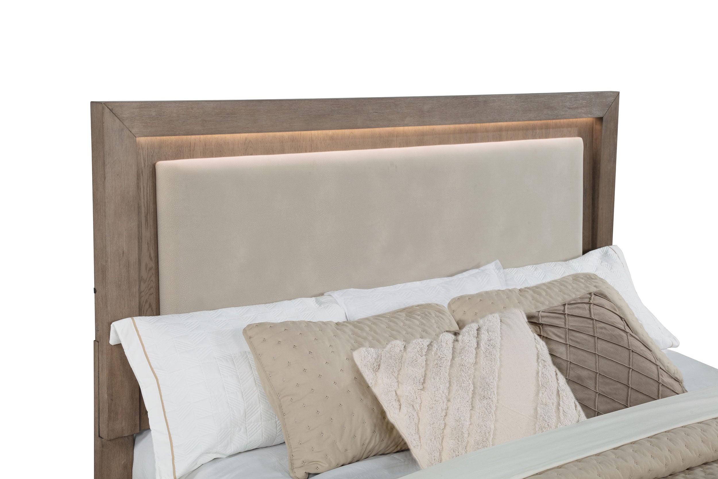 Kenora Wood LED Panel Storage Bed