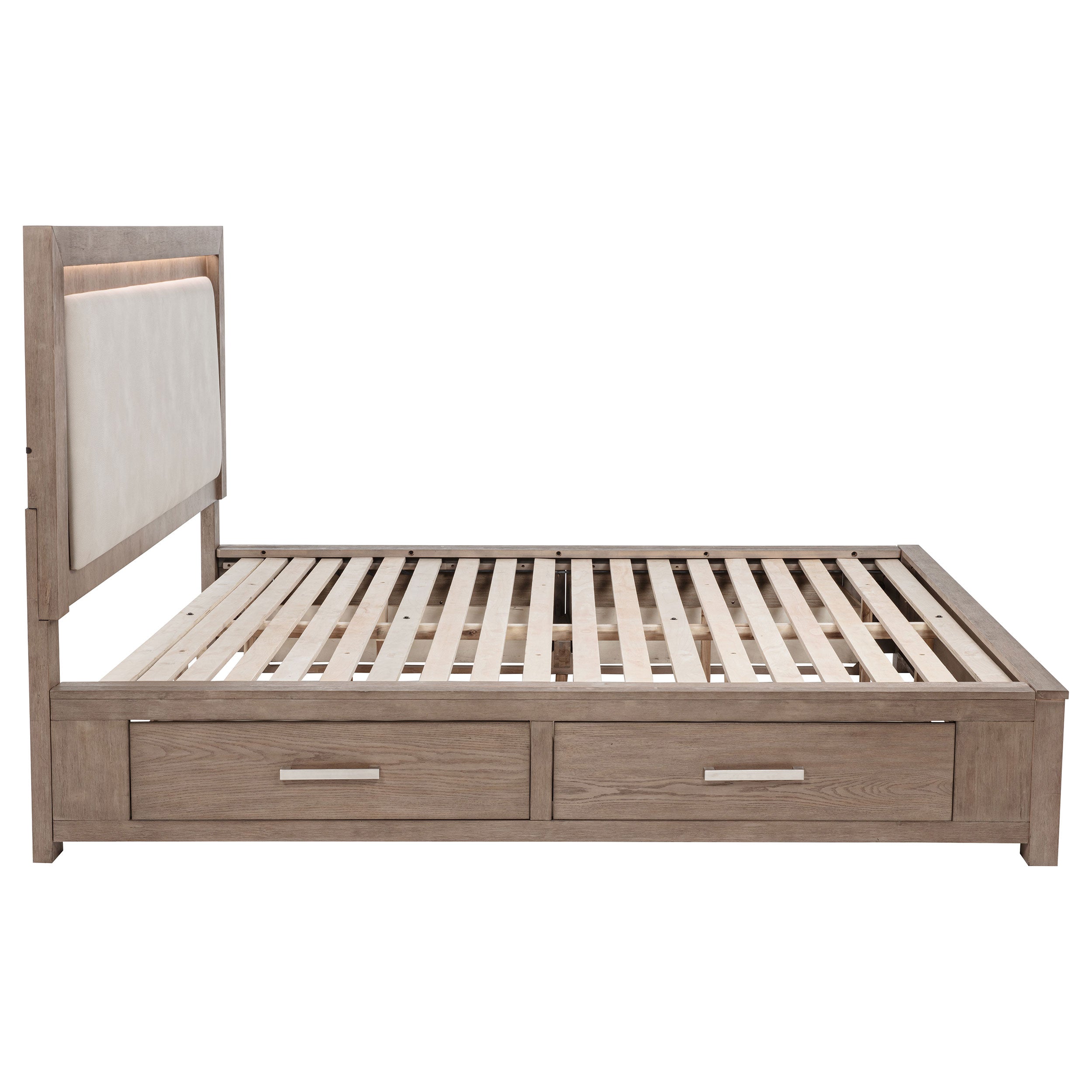 Kenora Wood LED Panel Storage Bed