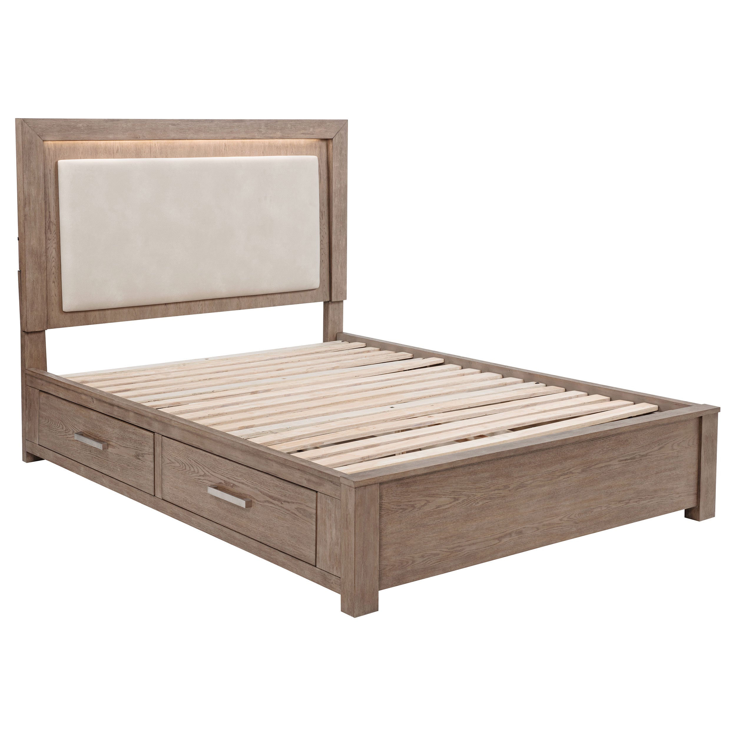 Kenora Wood LED Panel Storage Bed