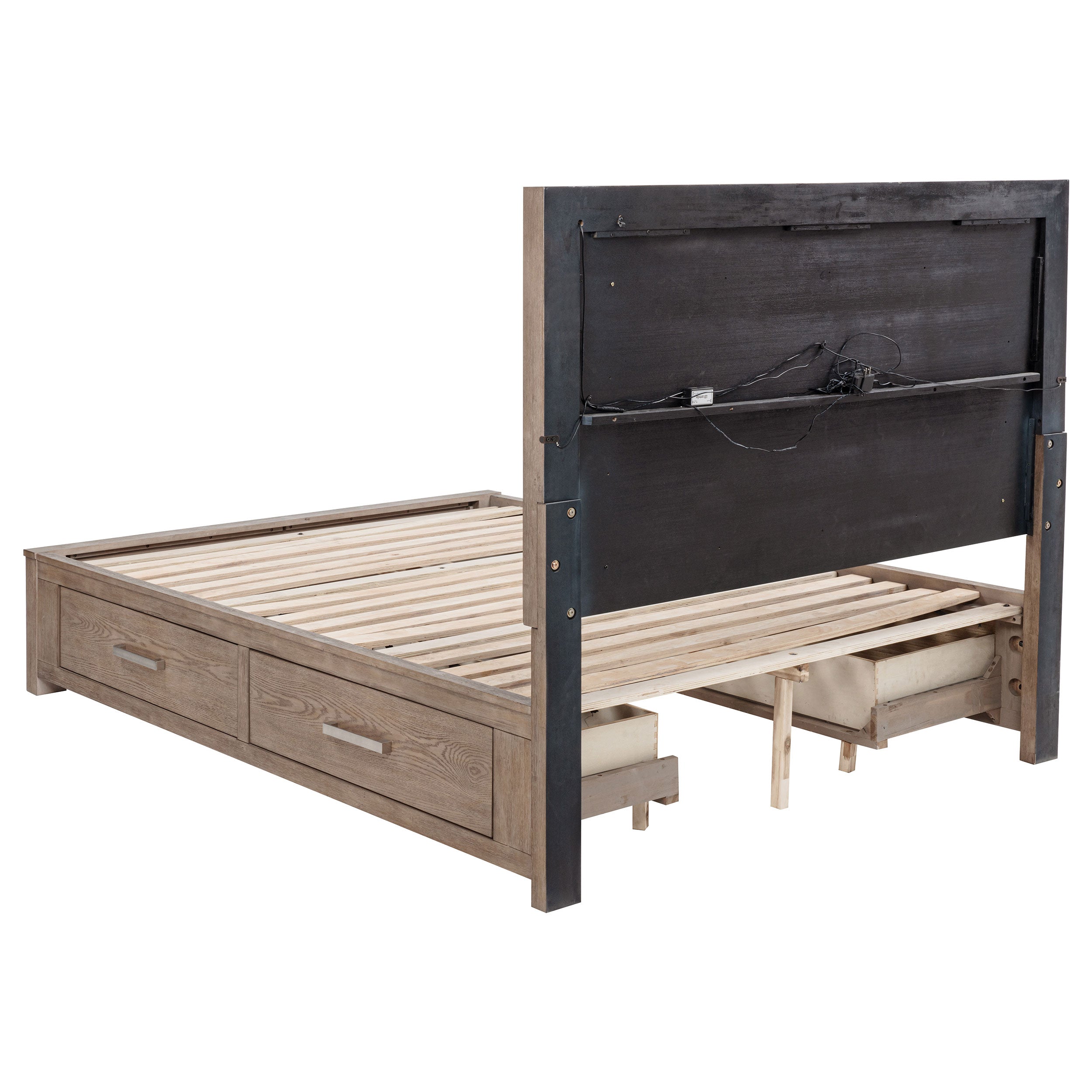 Kenora Wood LED Panel Storage Bed