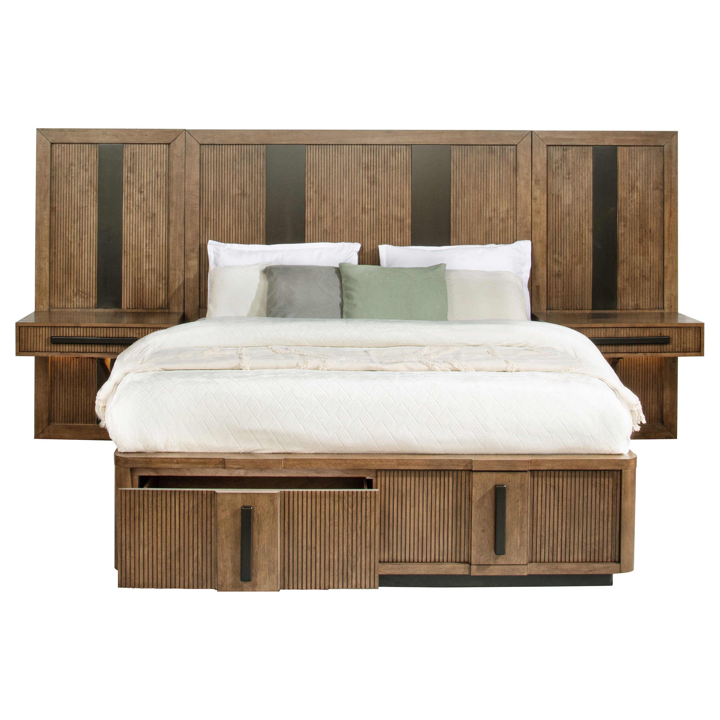 Terrace Wood Wall Panel Storage Bed