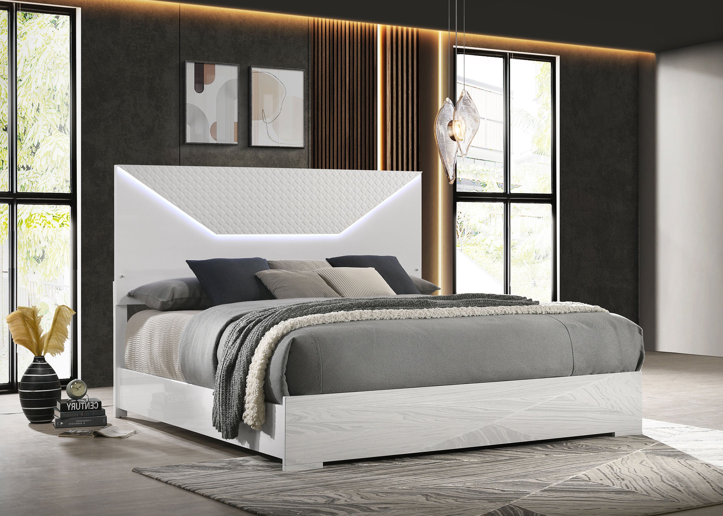 Ives Wood LED Panel Bed