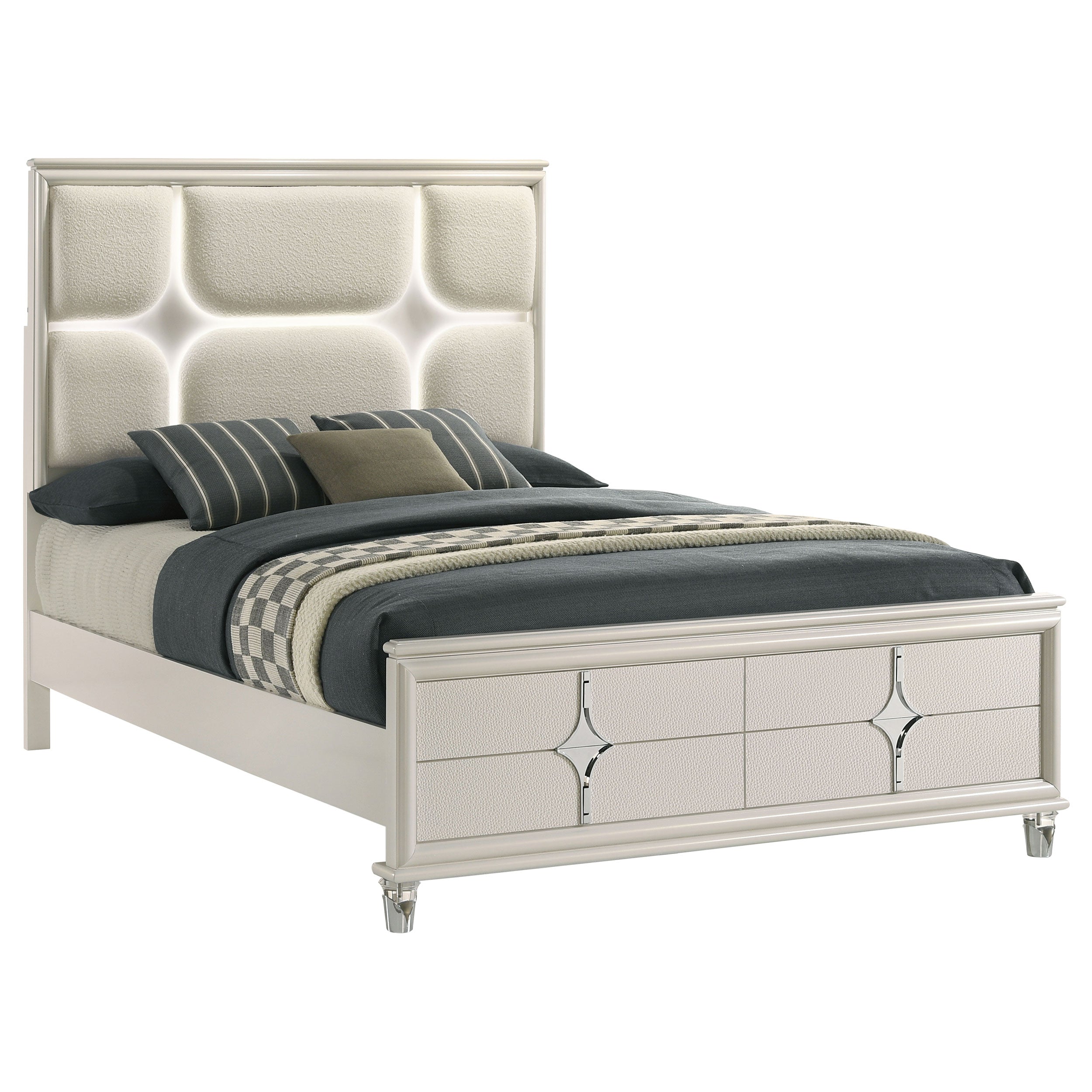 Olivia Wood LED Panel Bed