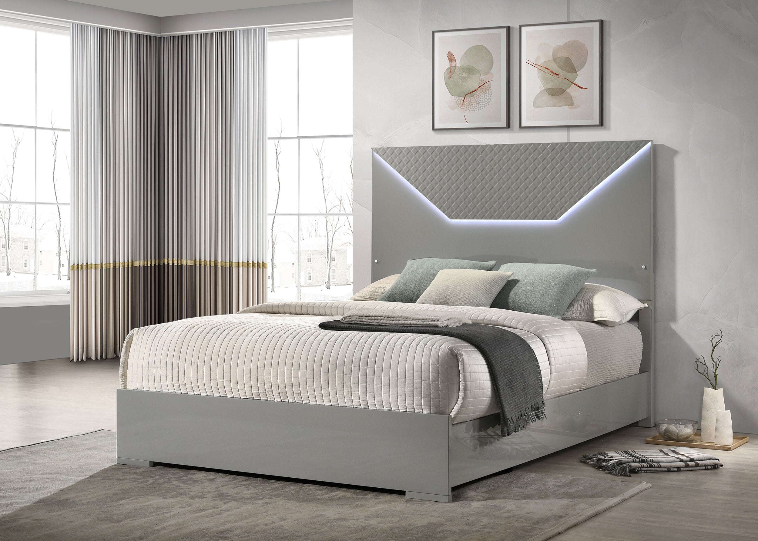 Ives Wood LED Panel Bed