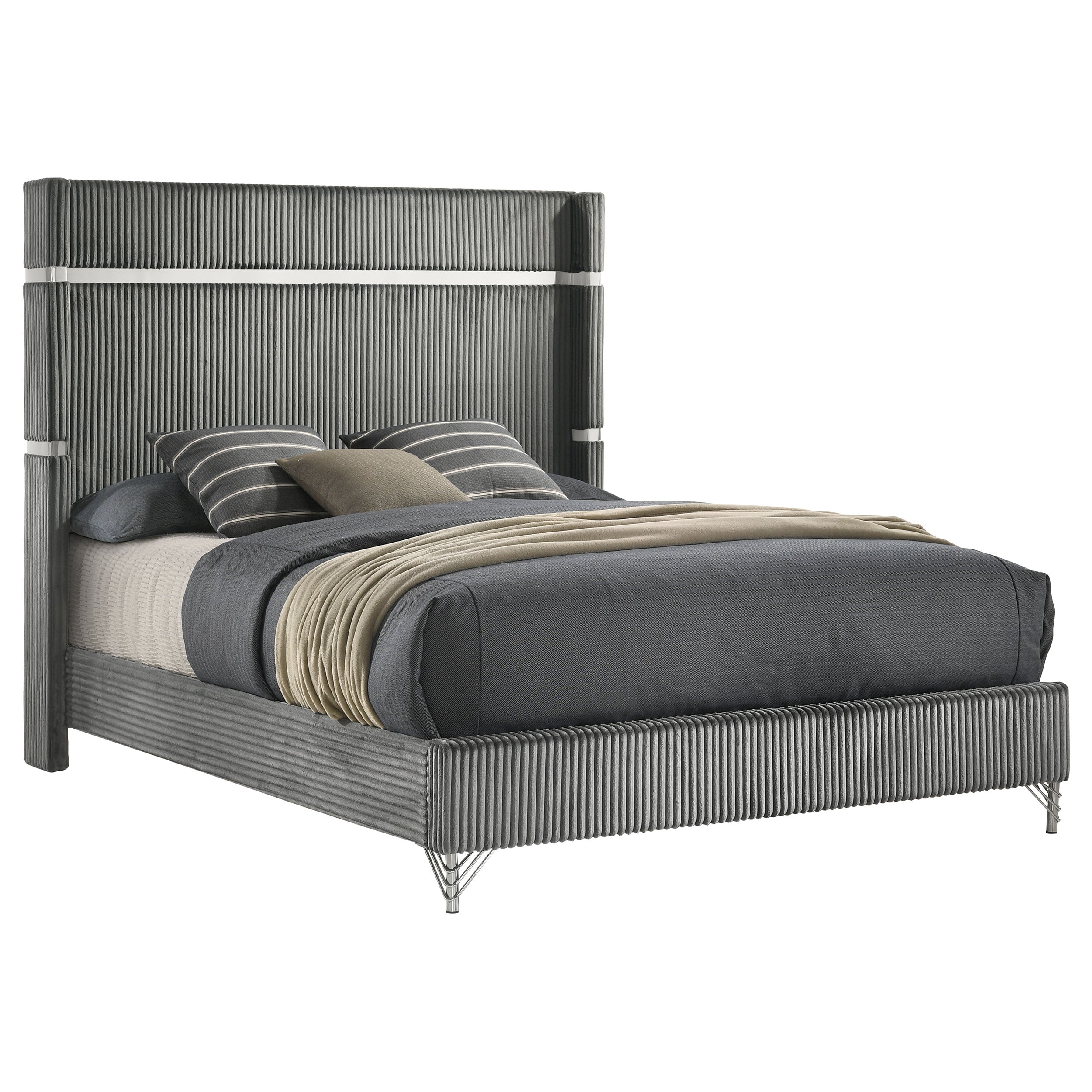 Lucia Upholstered Wingback Bed