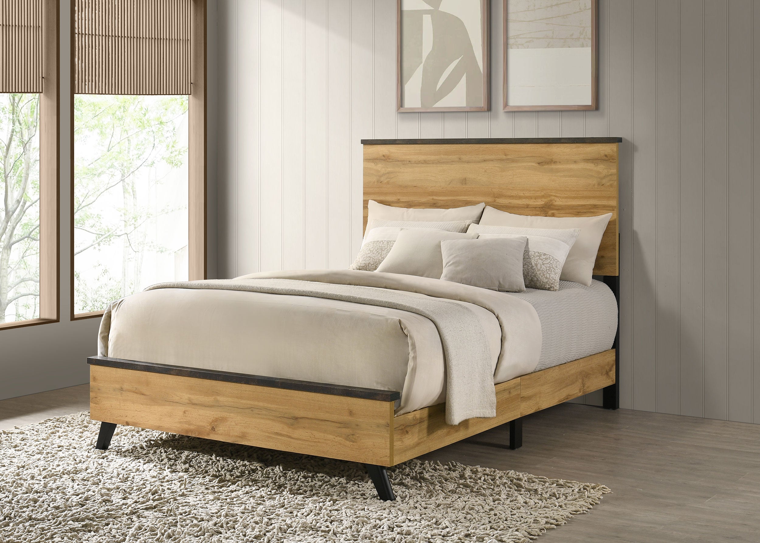 Kaywood Wood Panel Bed