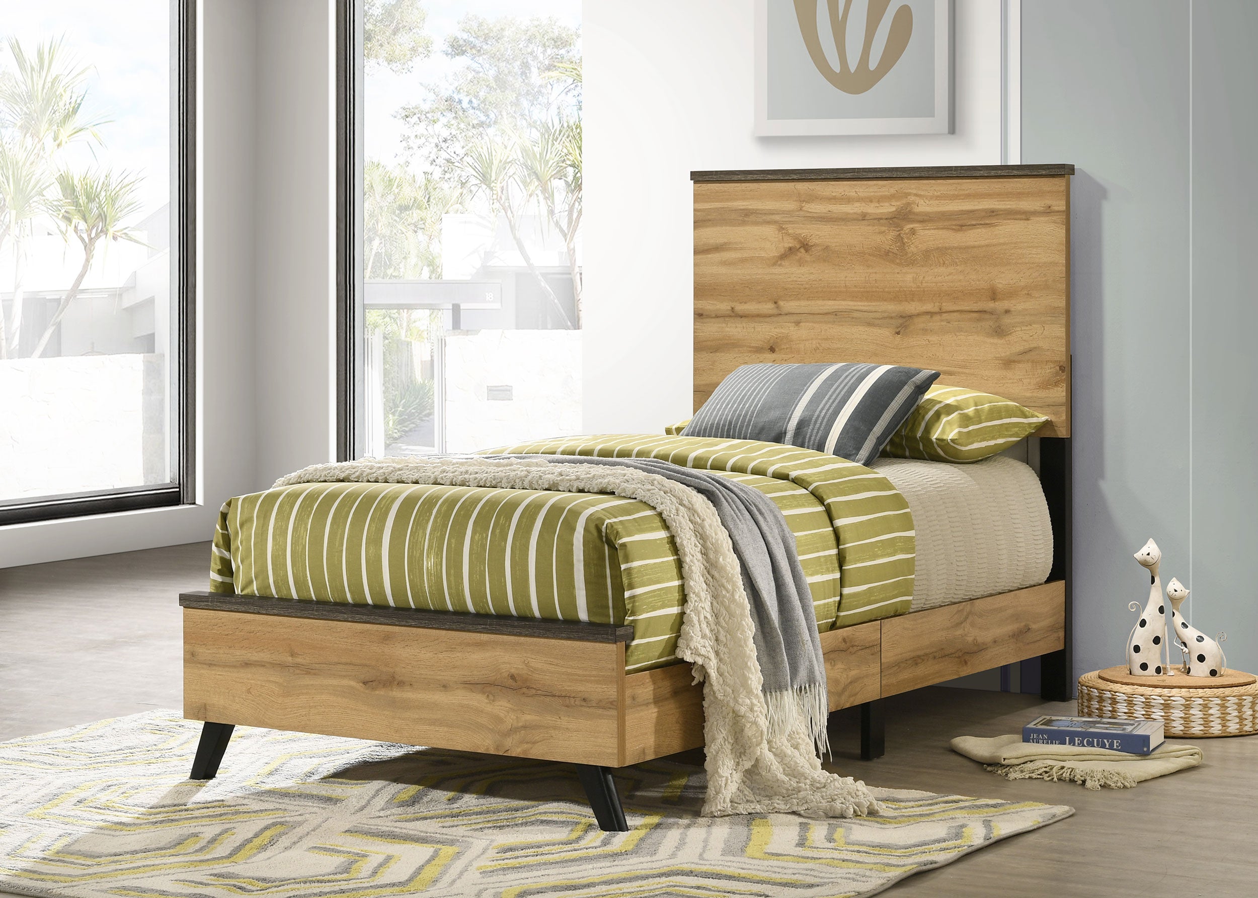 Kaywood Wood Panel Bed